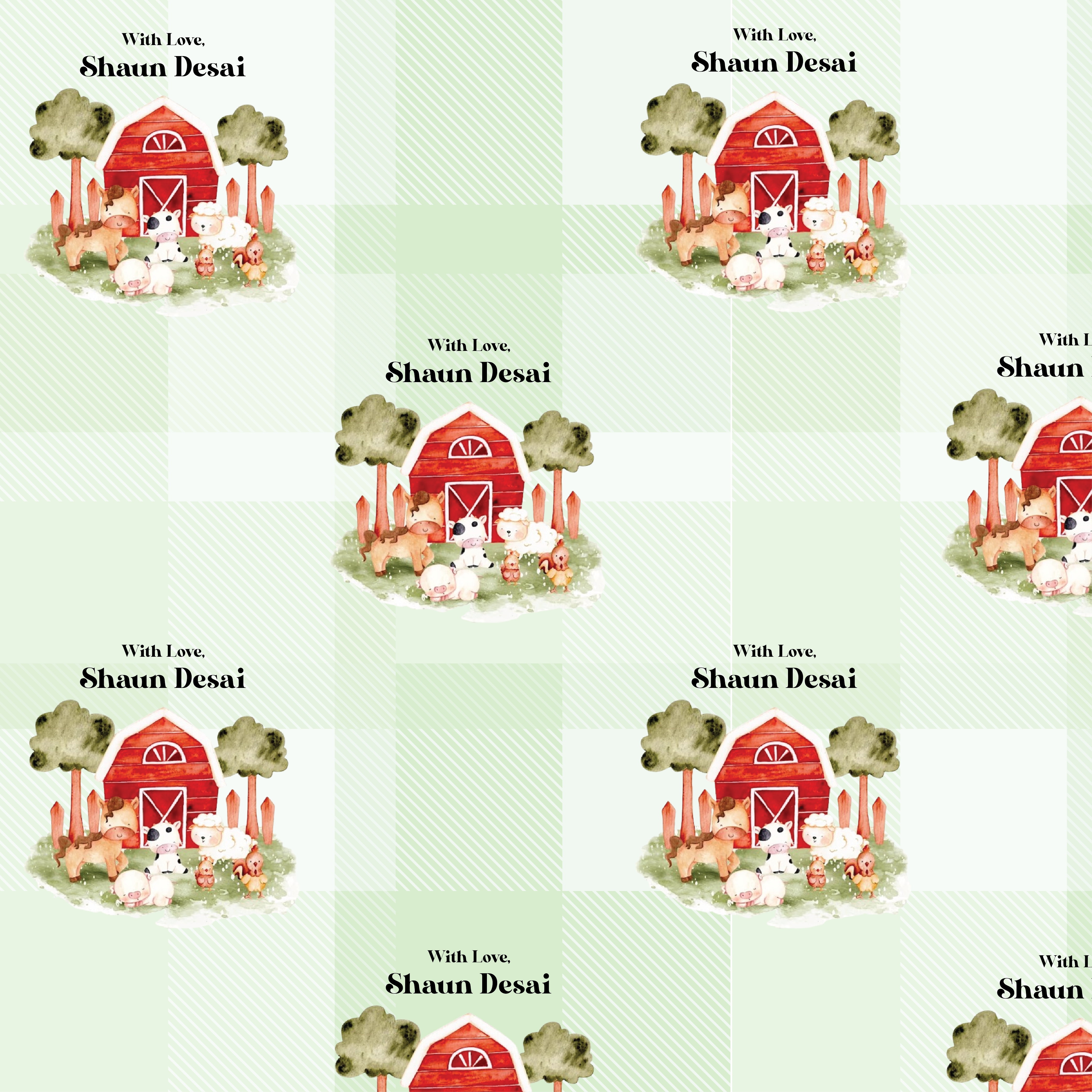 Gift Wrapping Paper  - Farm Animals