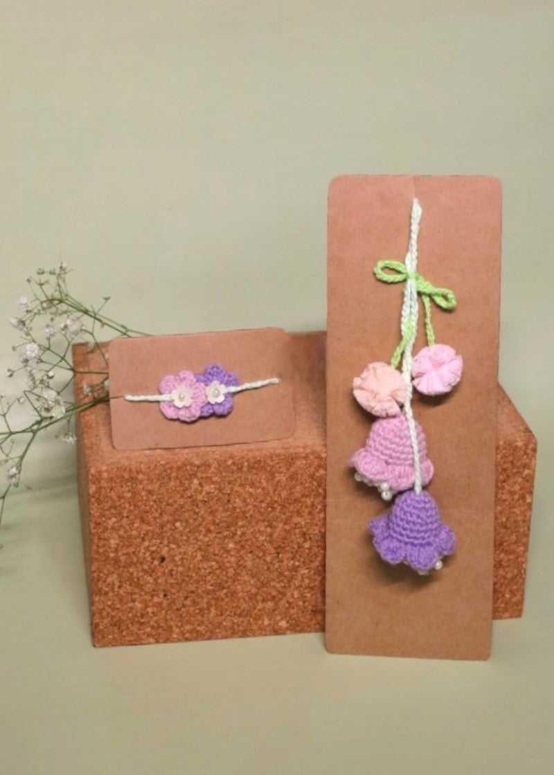 Forever Flowers handmade crochet rakhi by Haute By Hand – Raksha Bandhan gift girls