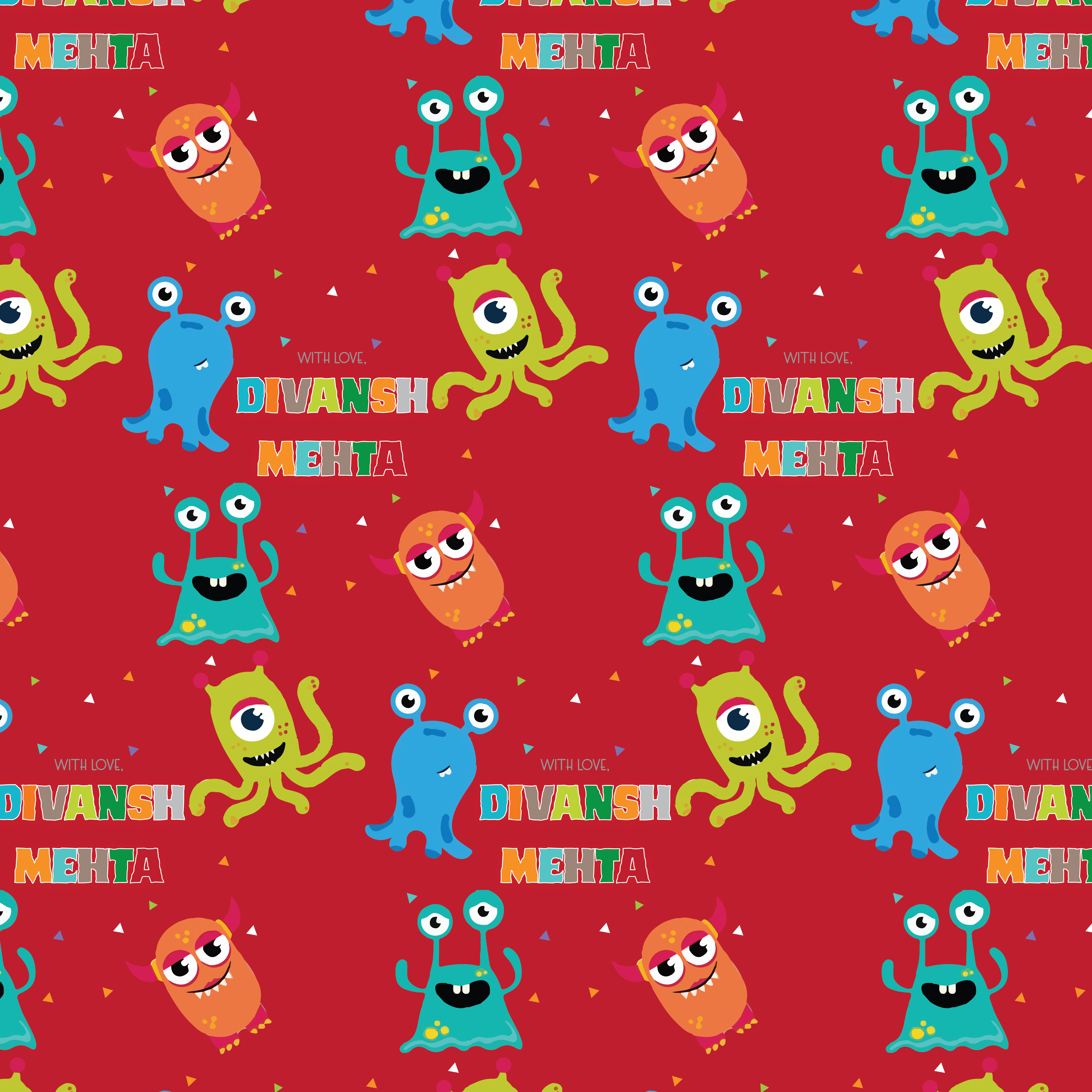 Gift Wrapping Paper - Monster Mash