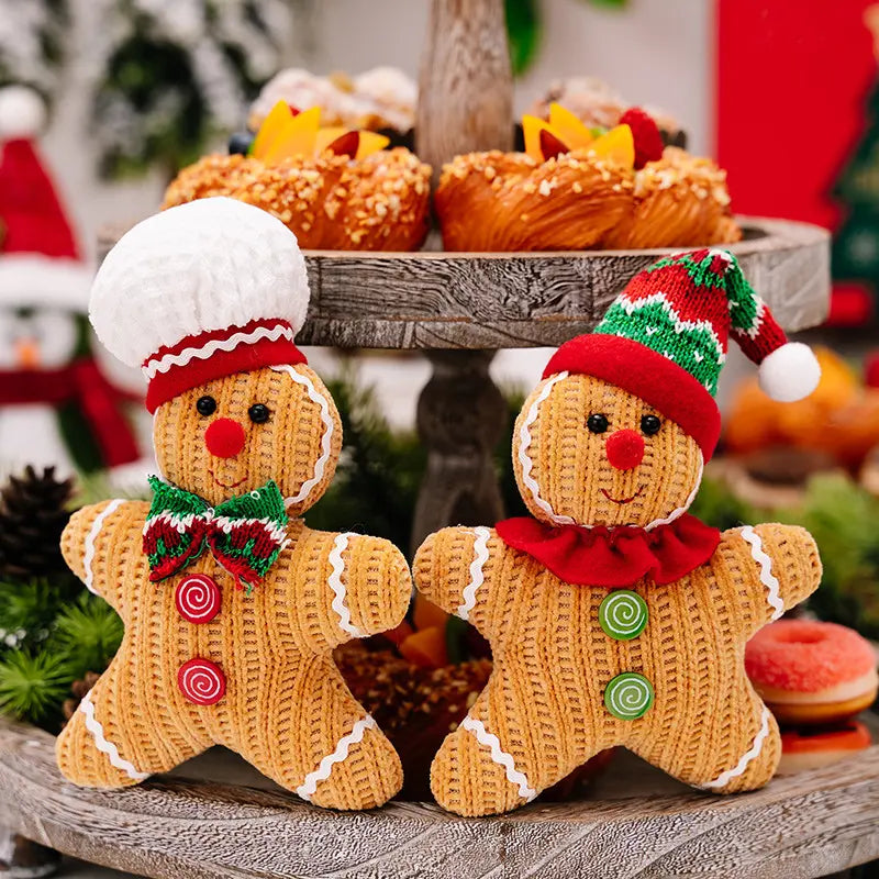 Handmade Knitted GingerBread Ornaments - Set of 2