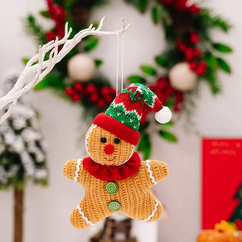 Handmade Knitted GingerBread Ornaments - Set of 2