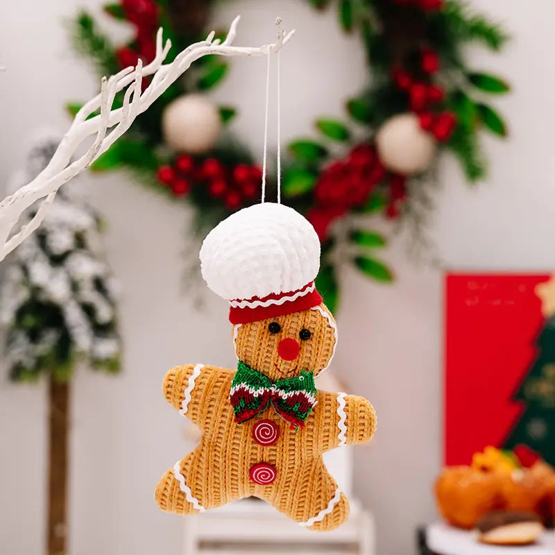 Handmade Knitted GingerBread Ornaments - Set of 2