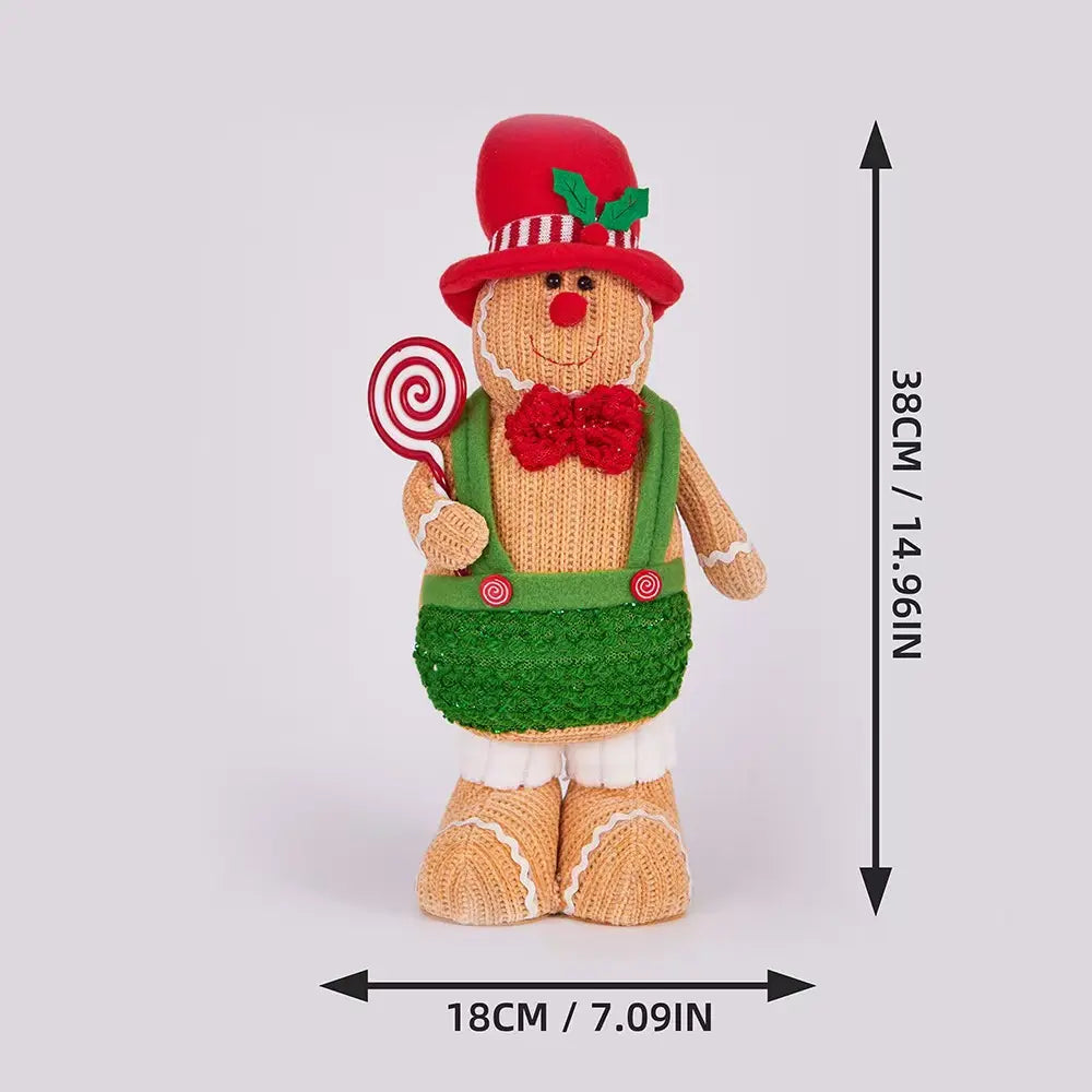 Handmade Knitted GingerBread Stuffed Figurine - Lollipop Delight