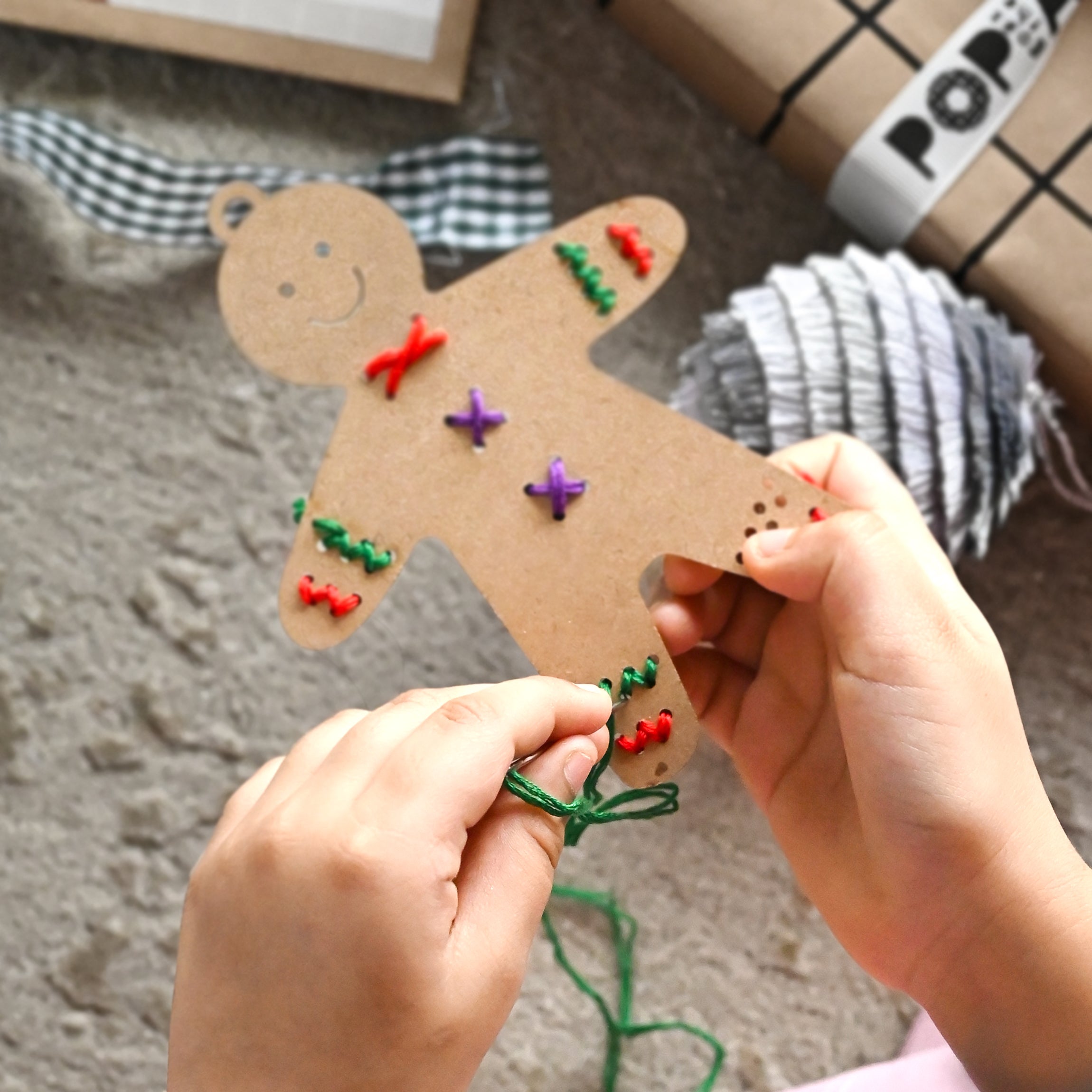 Mini Craft | Gingerbread Man Lacing Ornament