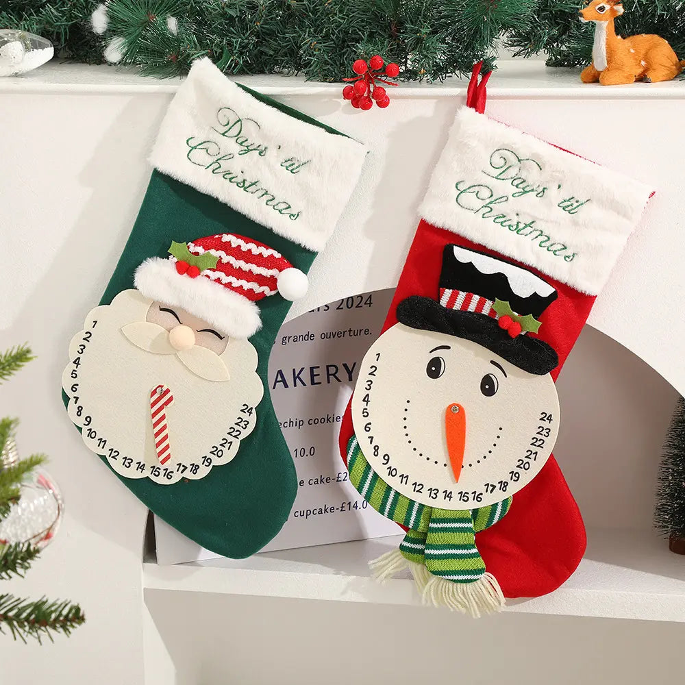 Festive Countdown Treasure Stockings - Set of 2