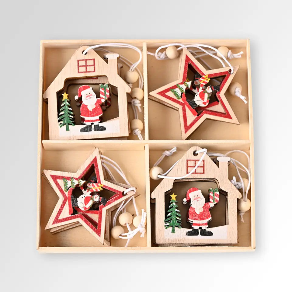 Merry Timber Treasure Ornament - Set of 4 & 8