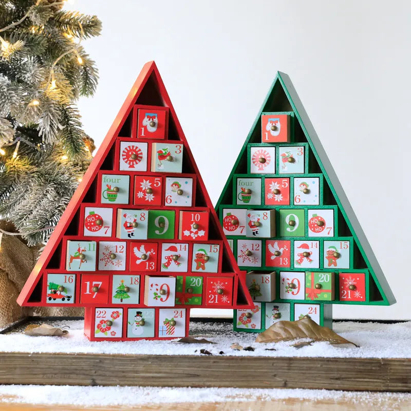 Wooden Advent Calendar - Green Tree of Treasures