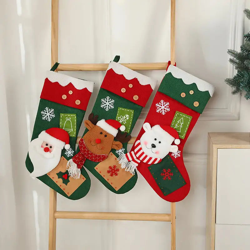 Snowflake Serenade Stocking - Santa