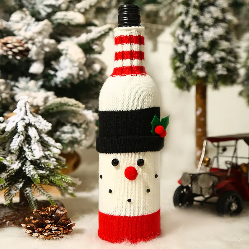 Handmade Knitted Bottle Covers - Set of 4