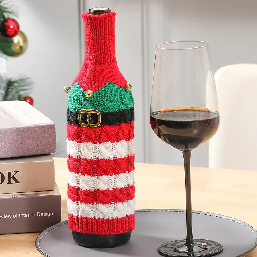 Handmade Knitted Bottle Covers - Set of 4