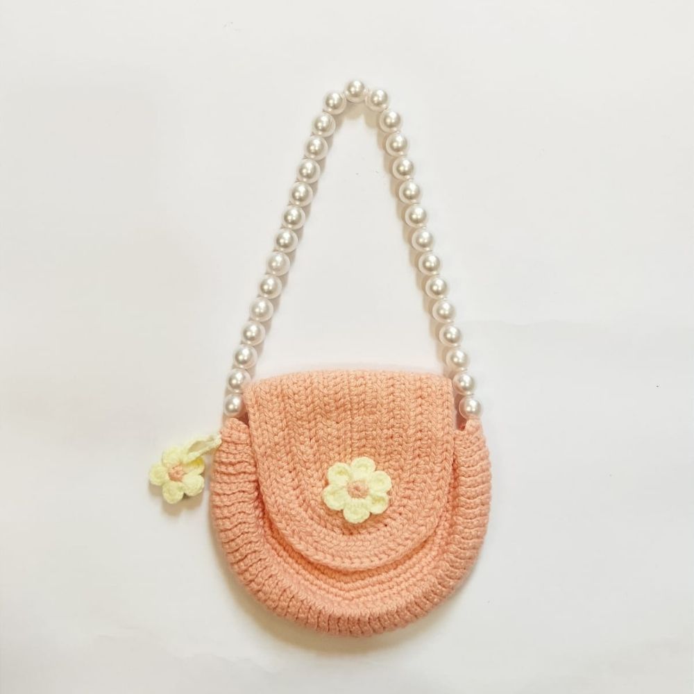 Peach Pearl Purse - Handcrafted Crochet - Totdot