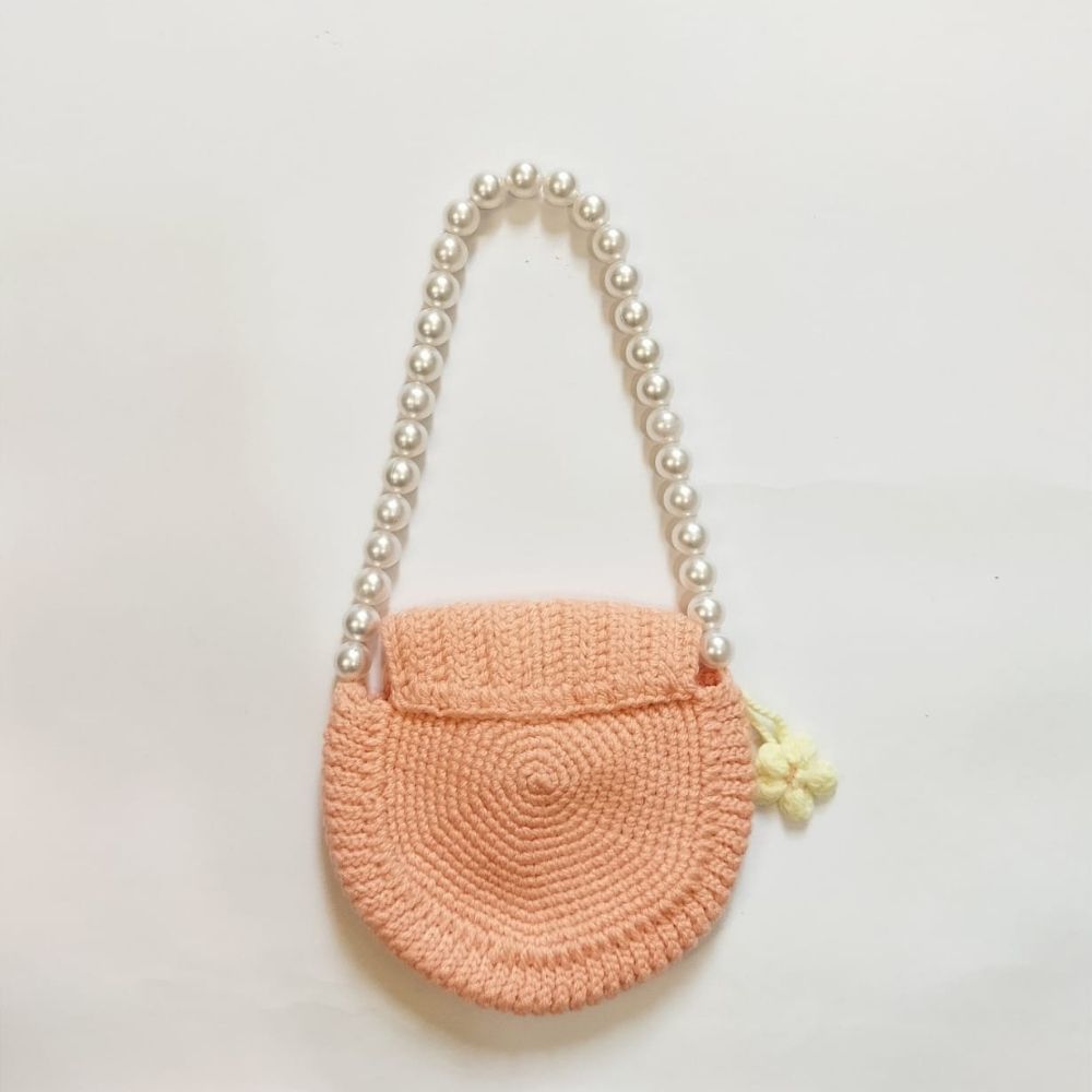 Peach Pearl Purse - Handcrafted Crochet - Totdot