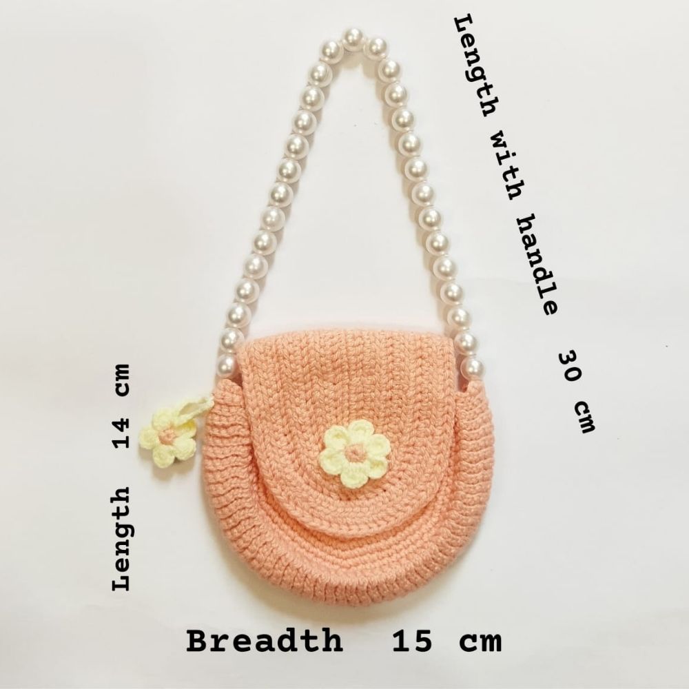 Peach Pearl Purse - Handcrafted Crochet - Totdot