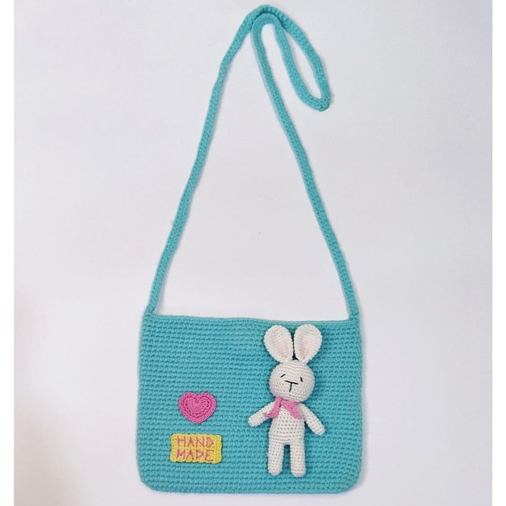 Blue Bunny Purse Set - Handcrafted Crochet Happy Threads