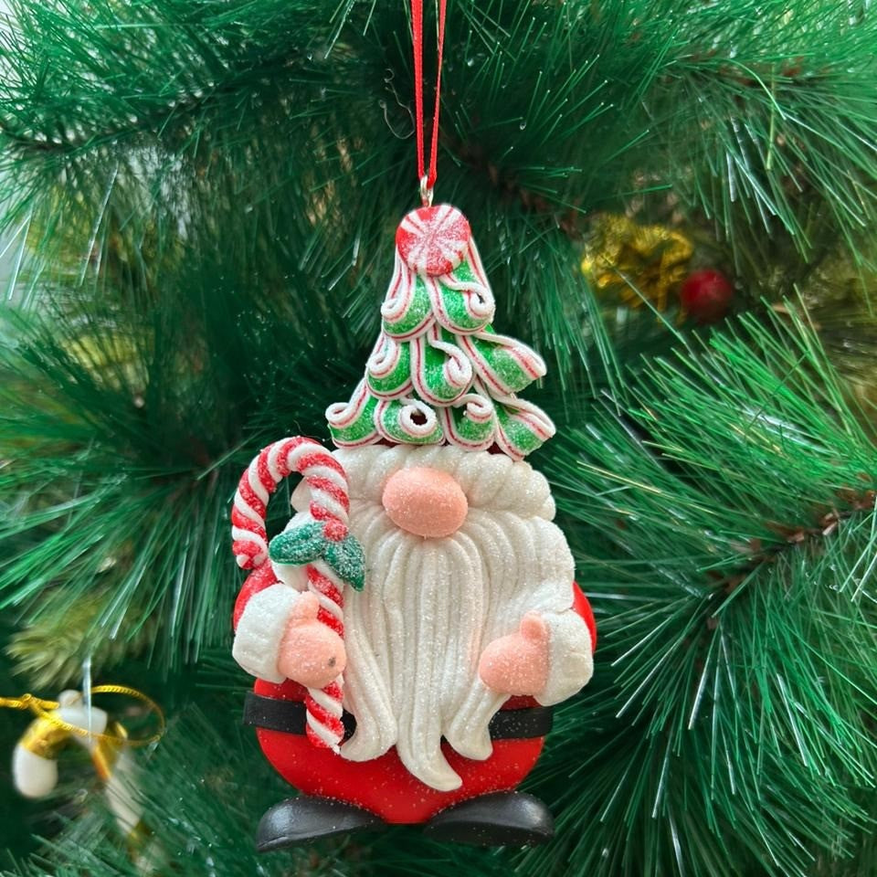 Gnome with a Candy Cane Ornament