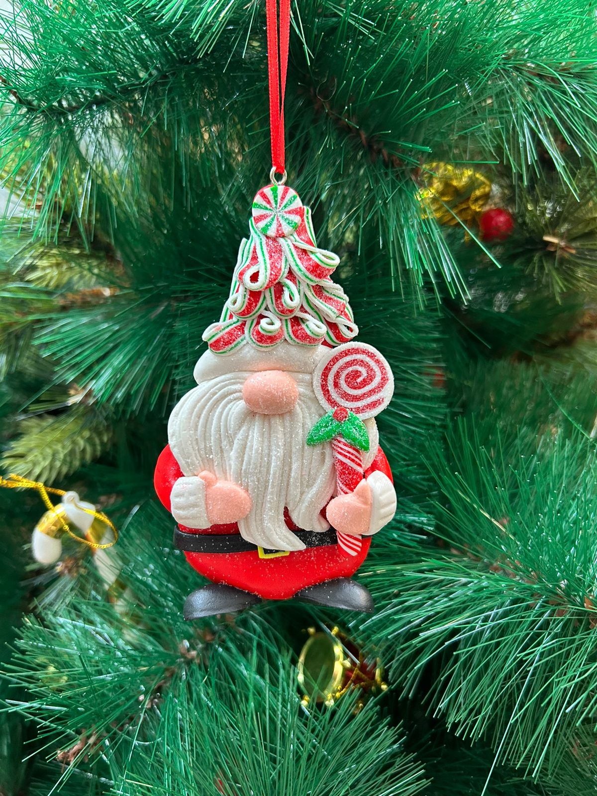 Gnome with a Lollipop Ornament