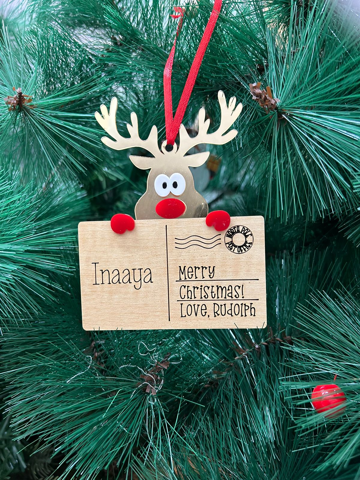 Post Card Ornament - Rudolf