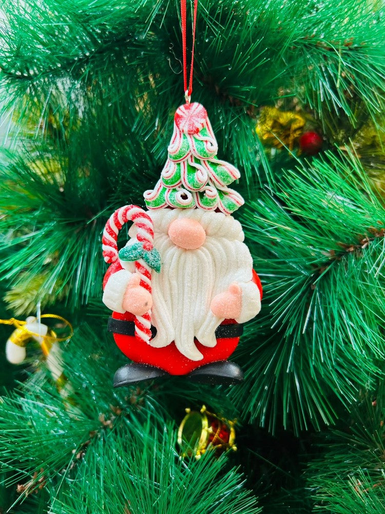 Gnome with a Candy Cane Ornament