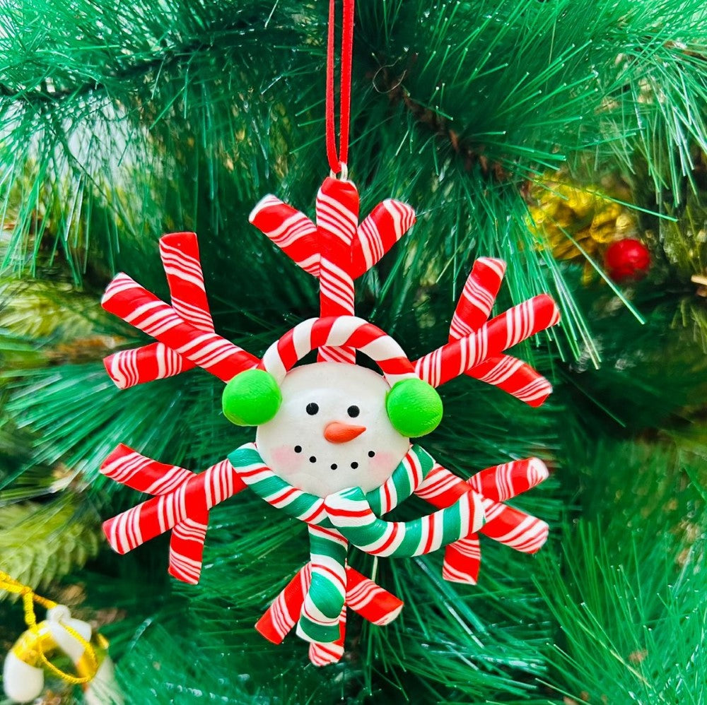 Snowman in a Snowflake Ornament