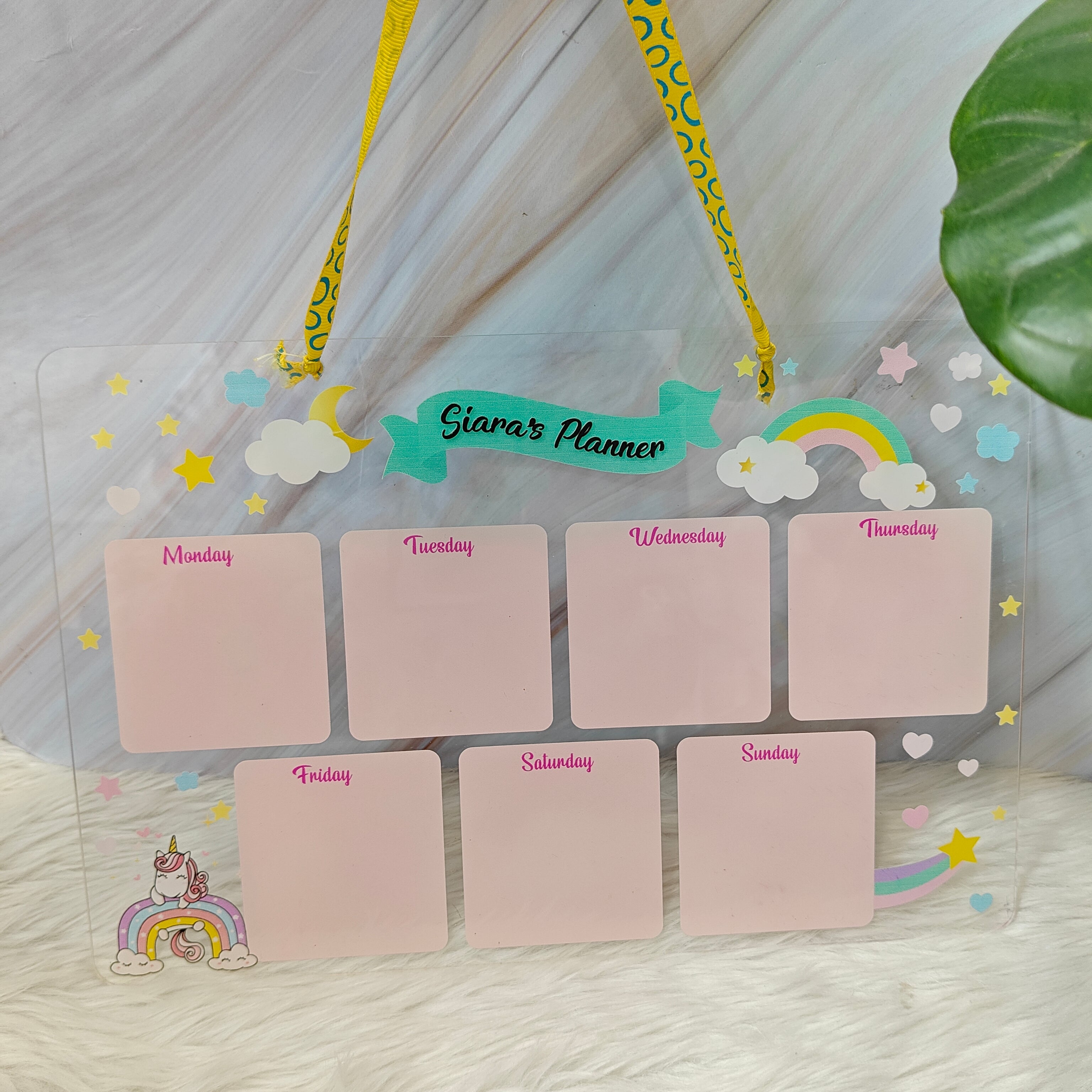 Acrylic planner - Sparkling Unicorn