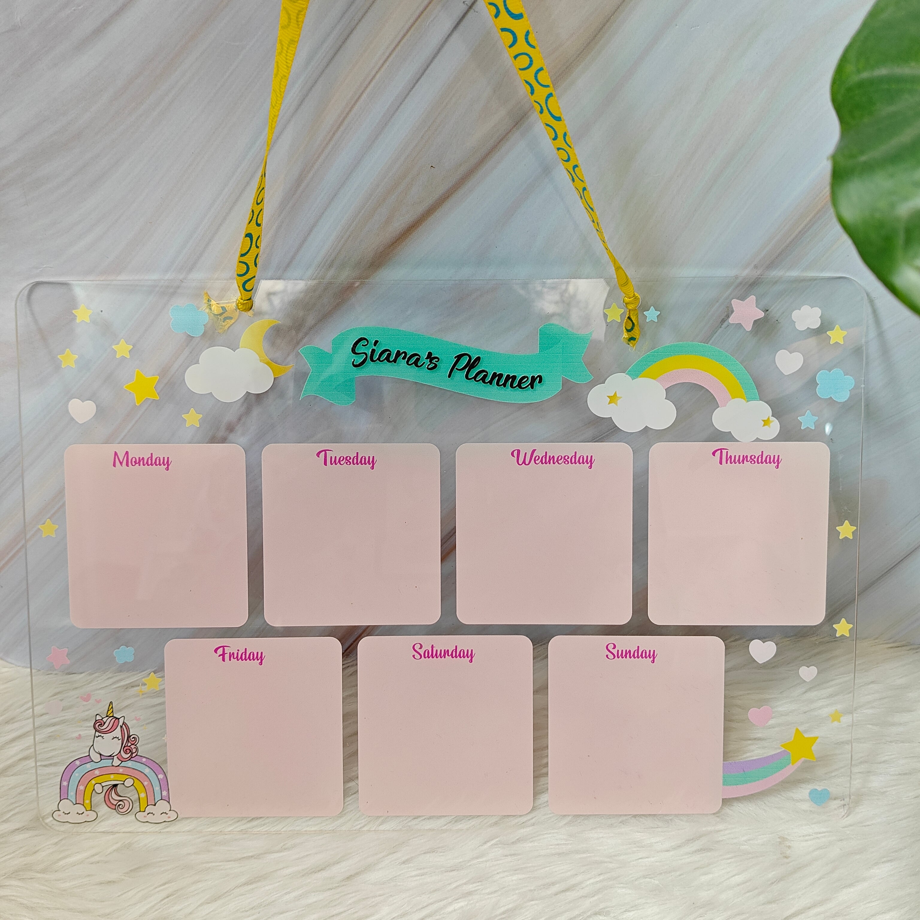 Acrylic planner - Sparkling Unicorn