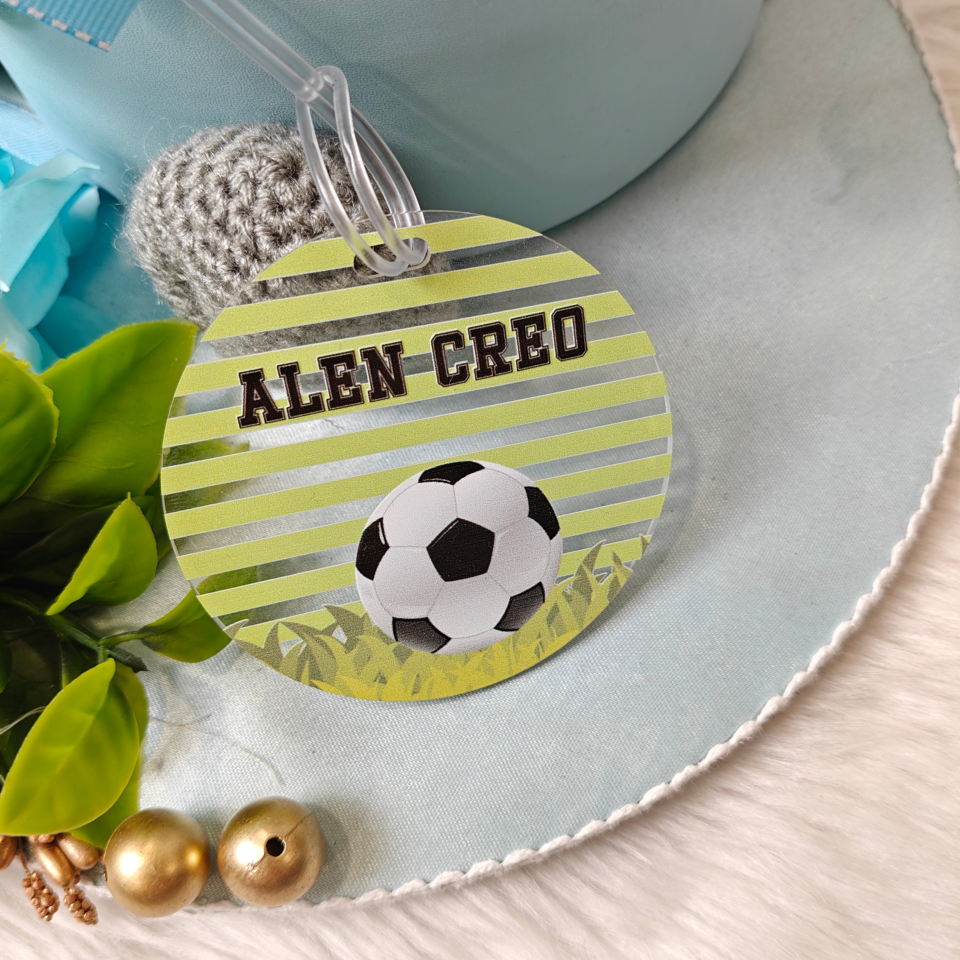 Acrylic Luggage Tag -   Football Frenzy