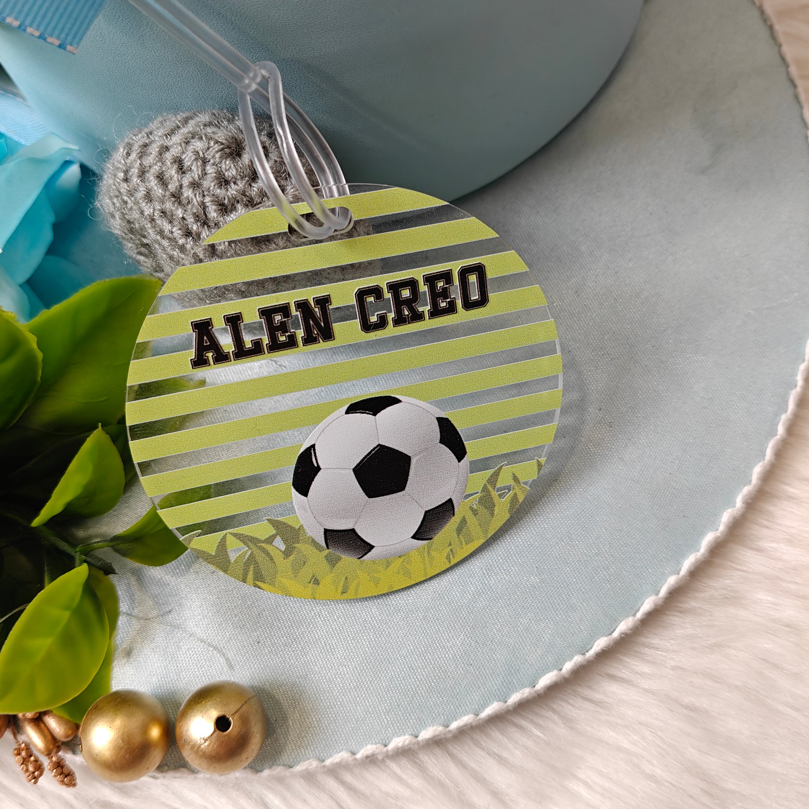 Acrylic Luggage Tag -   Football Frenzy