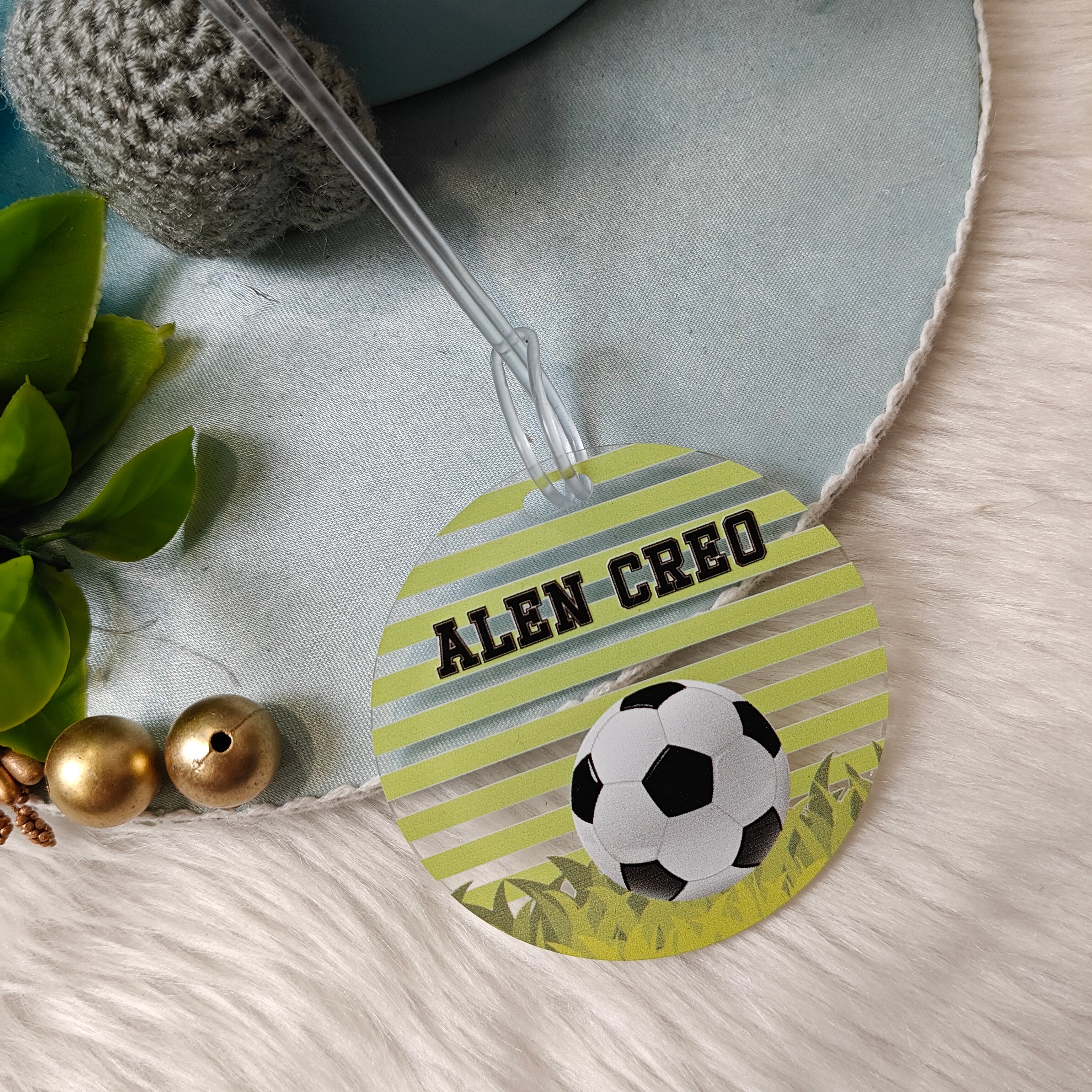 Acrylic Luggage Tag -   Football Frenzy
