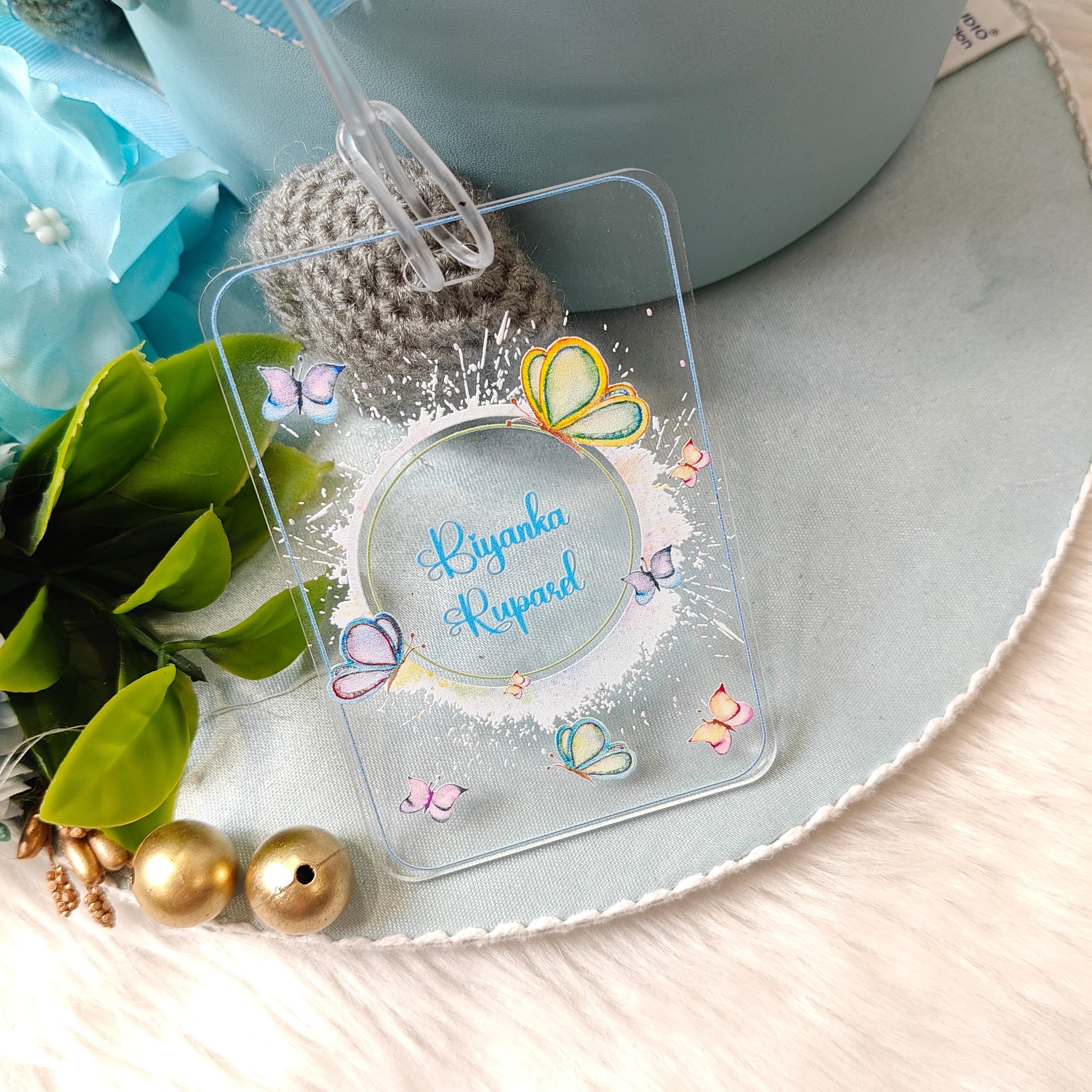 Acrylic Luggage Tag - Butterfly Wings