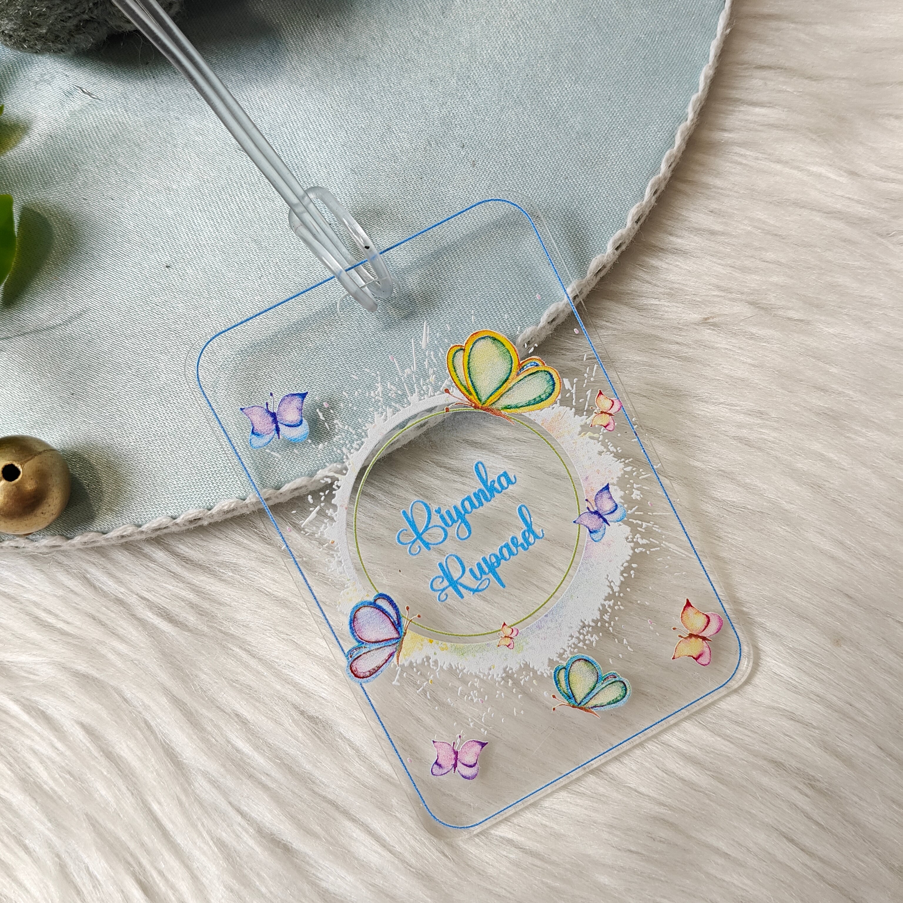 Acrylic Luggage Tag - Butterfly Wings