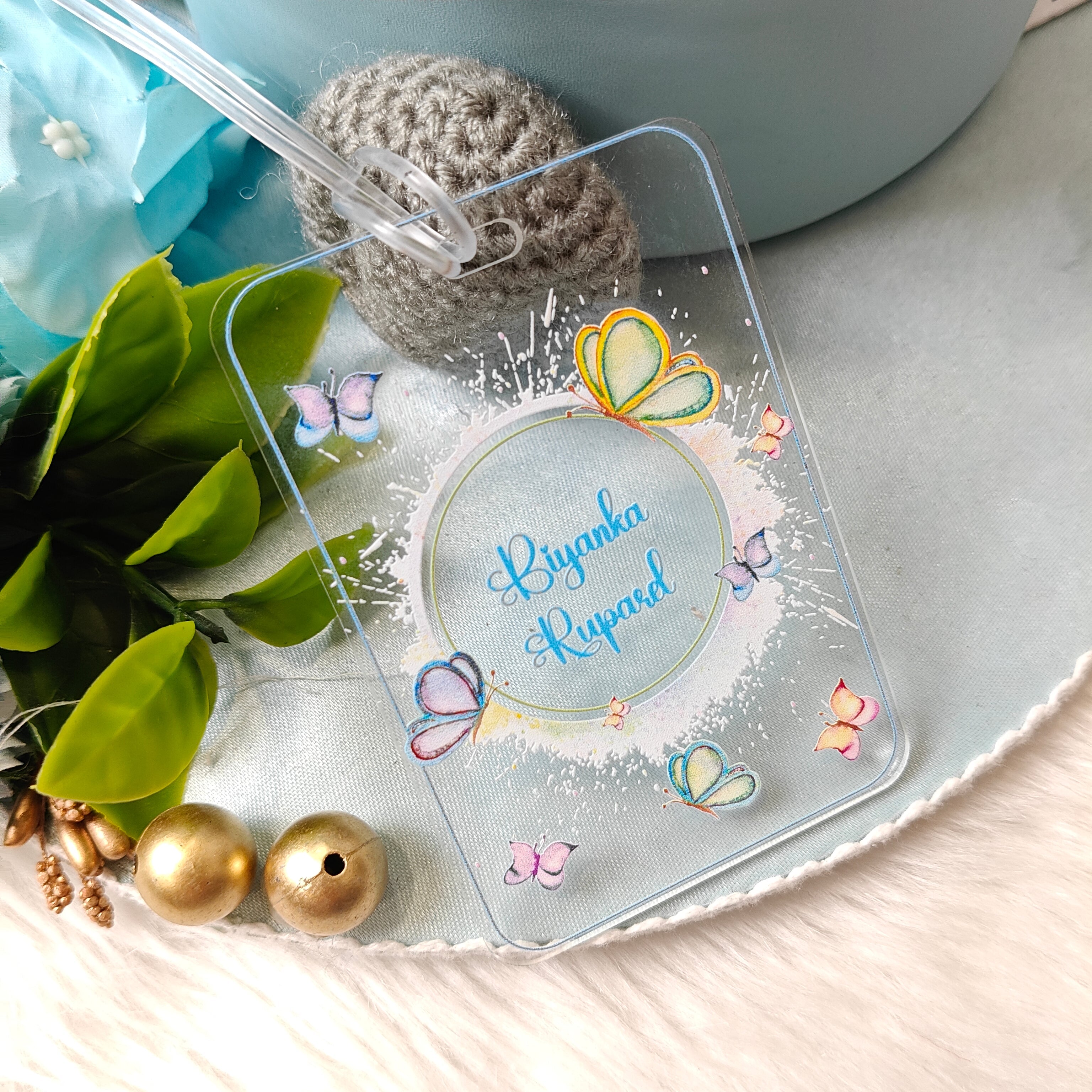 Acrylic Luggage Tag - Butterfly Wings