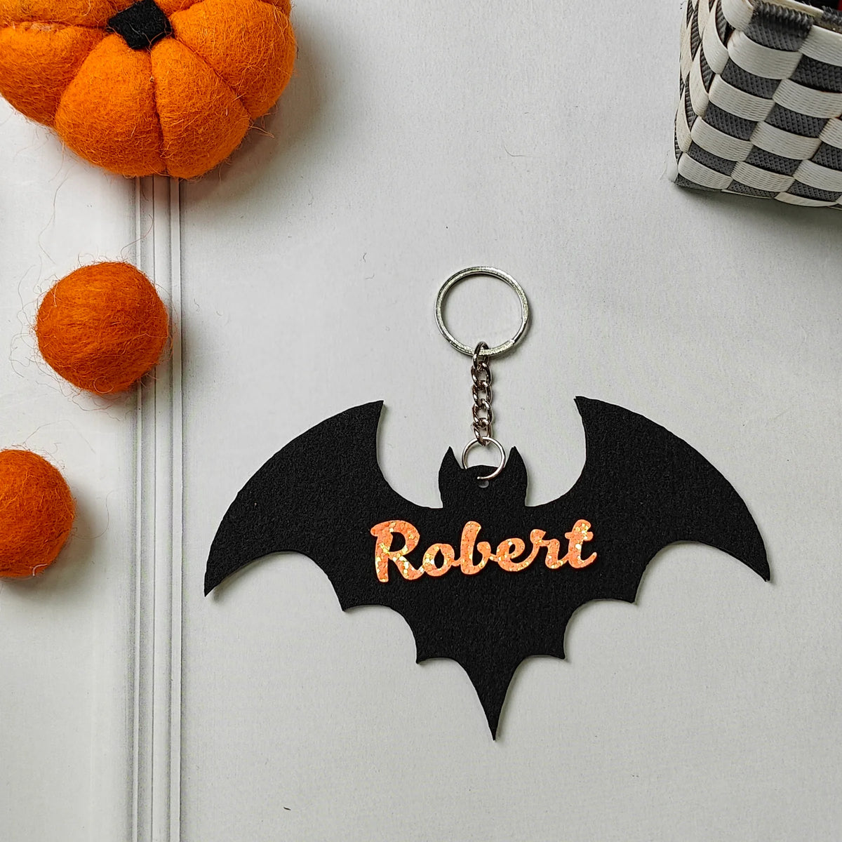 Personalised Halloween Keychain – Midnight Bat