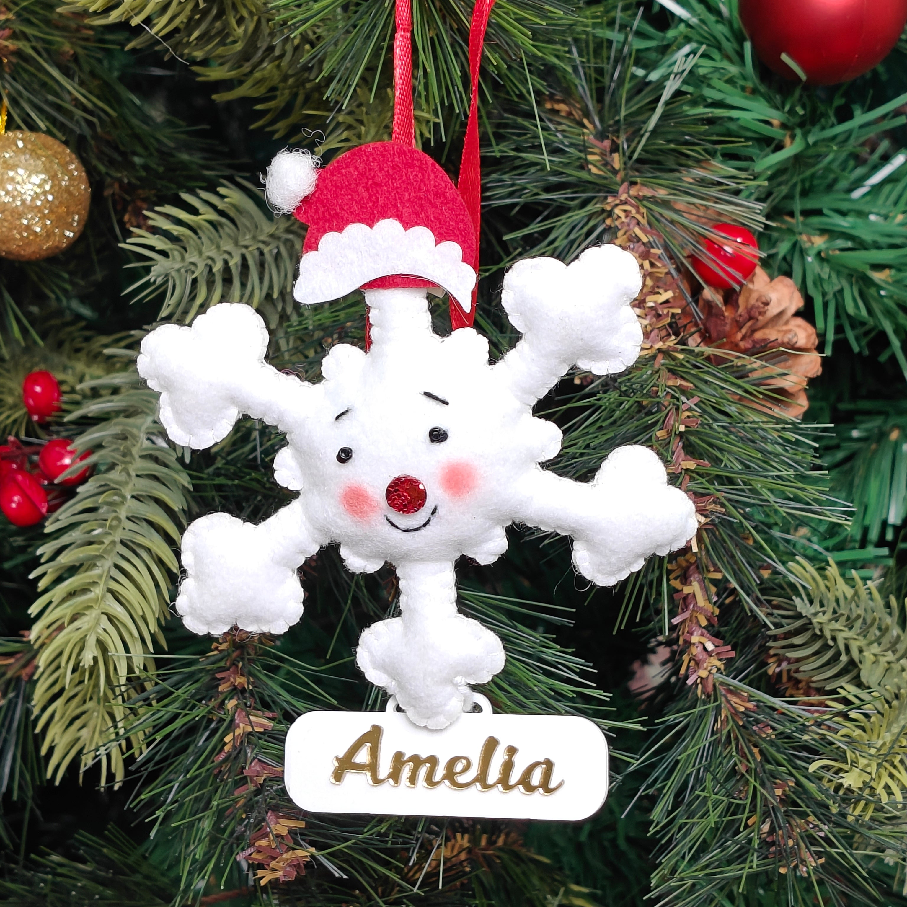 Happy Snowflake Ornament