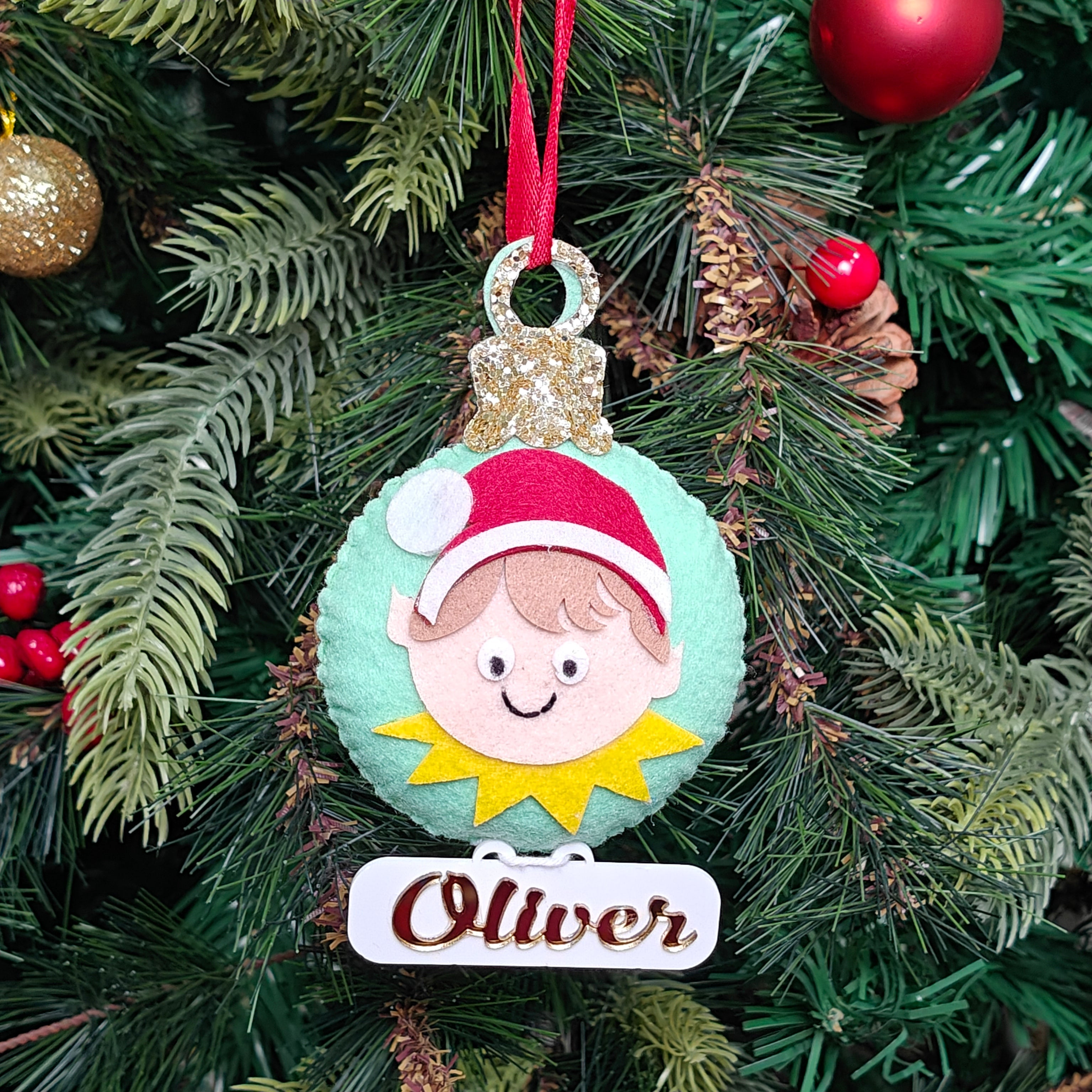 Cheery Elf Ornament
