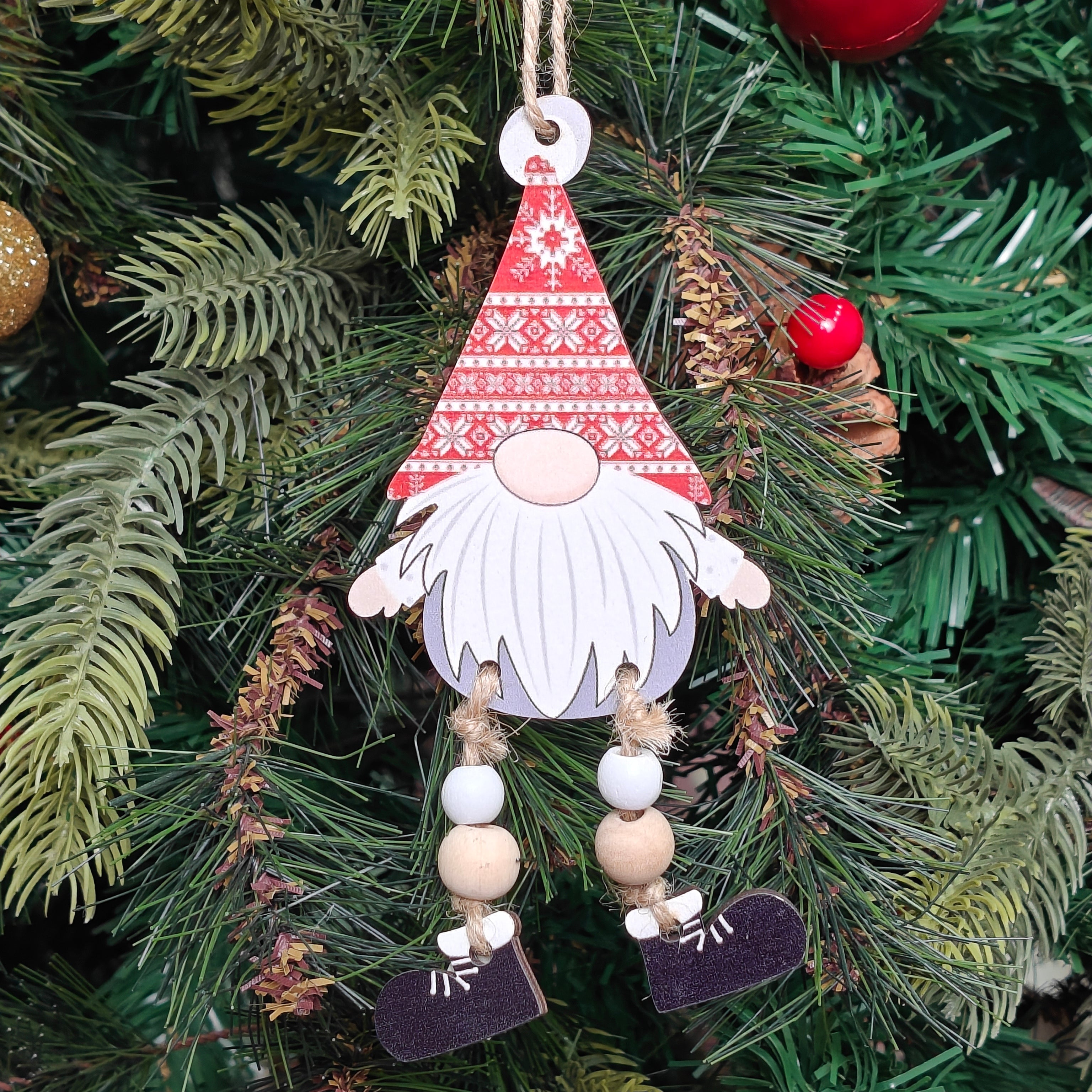 Woodland Red Cap Gnome Ornament