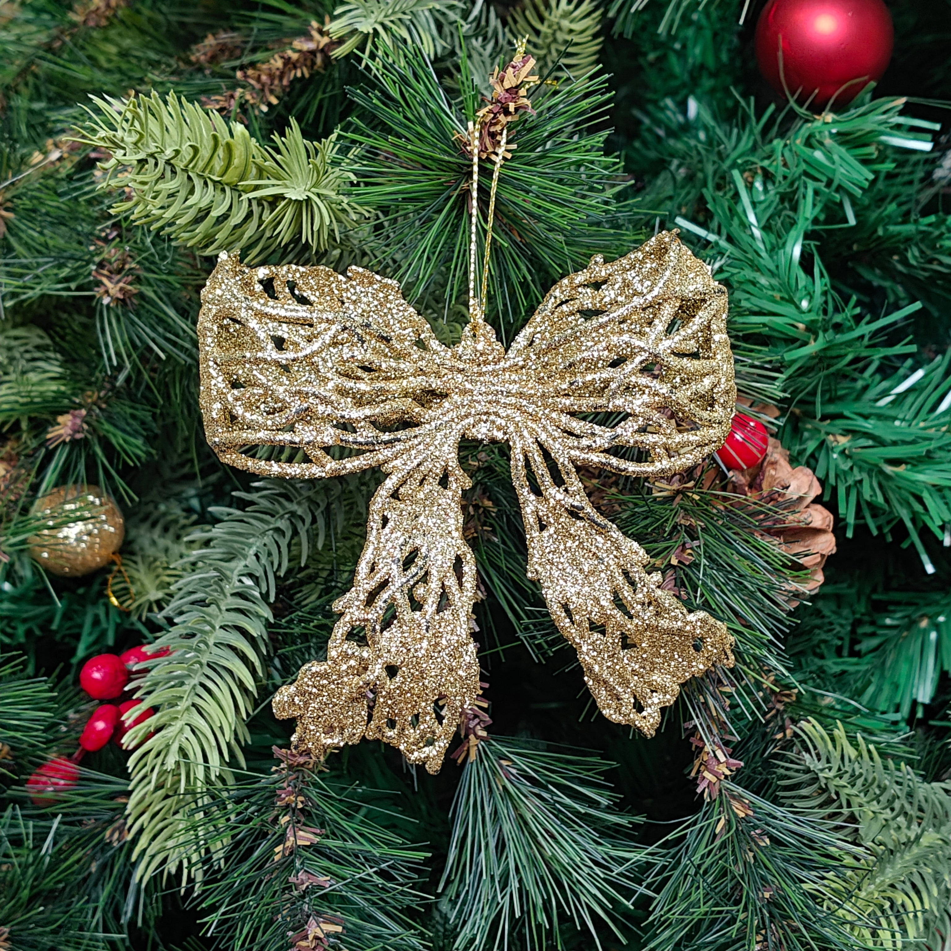 Glitter Grace Bow Ornament