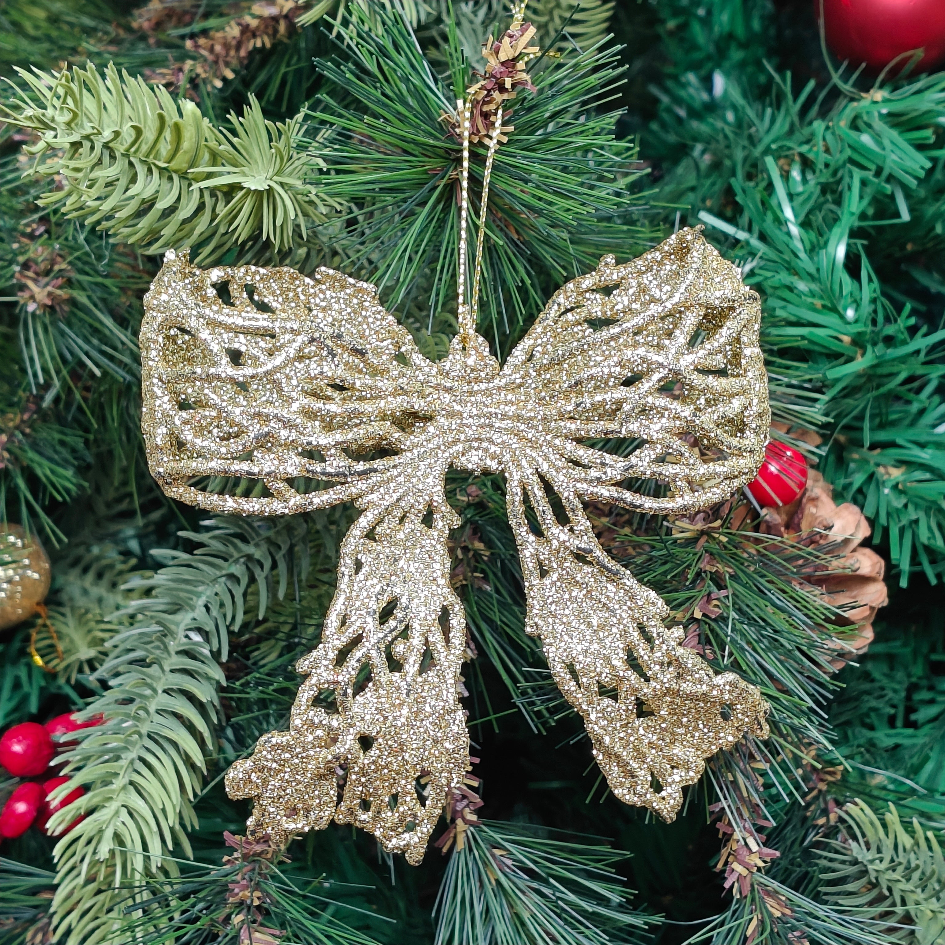 Glitter Grace Bow Ornament