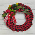 Plaid Charm Holiday Wreath