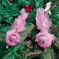 Pink Glitter Grace Clip-On Bird - Set of 2