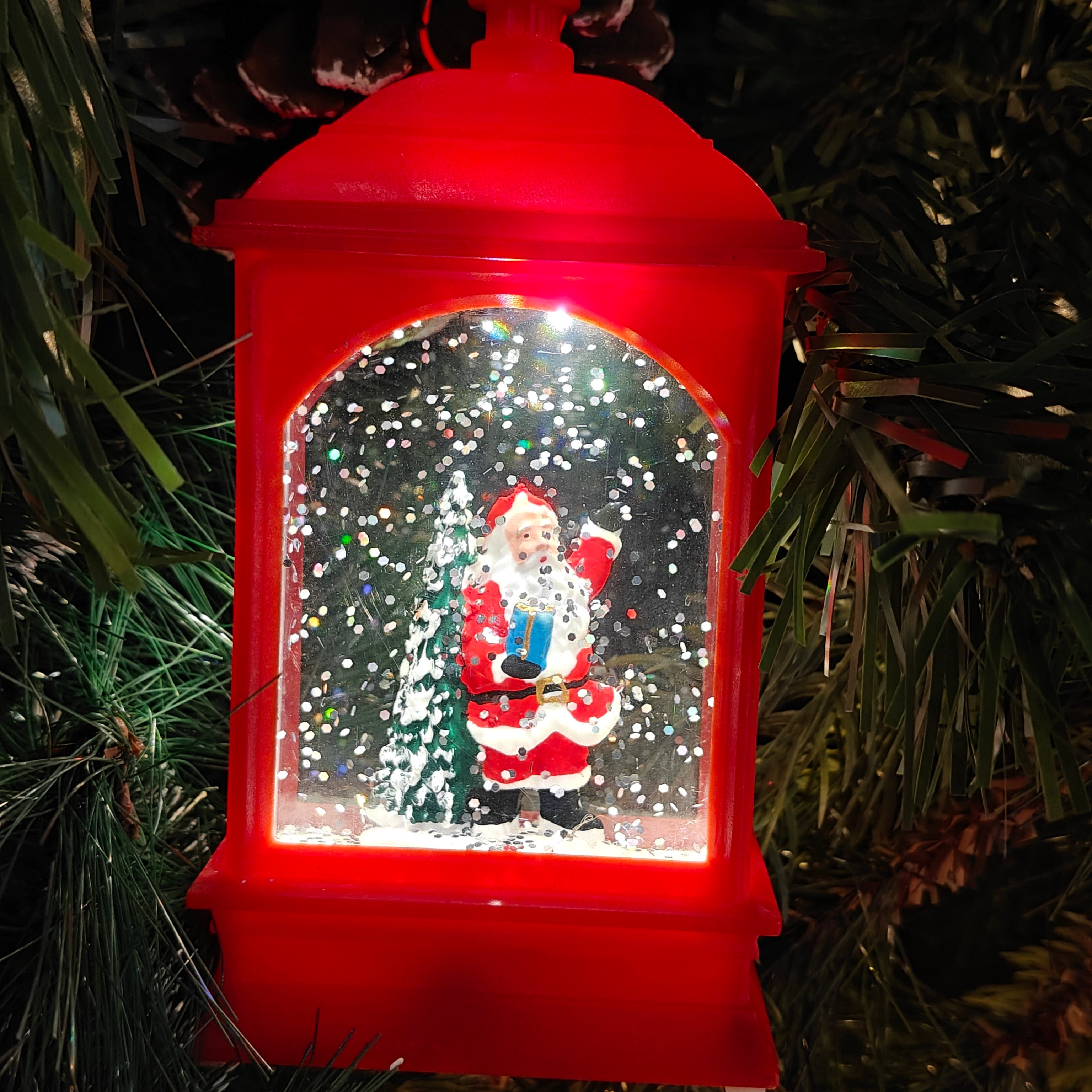 Light-Up Santa Gift Lantern