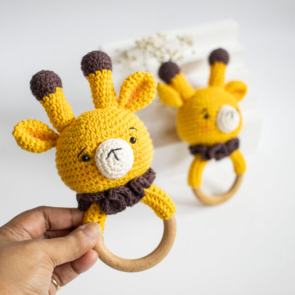 Giraffe - Handmade Crochet Rattle