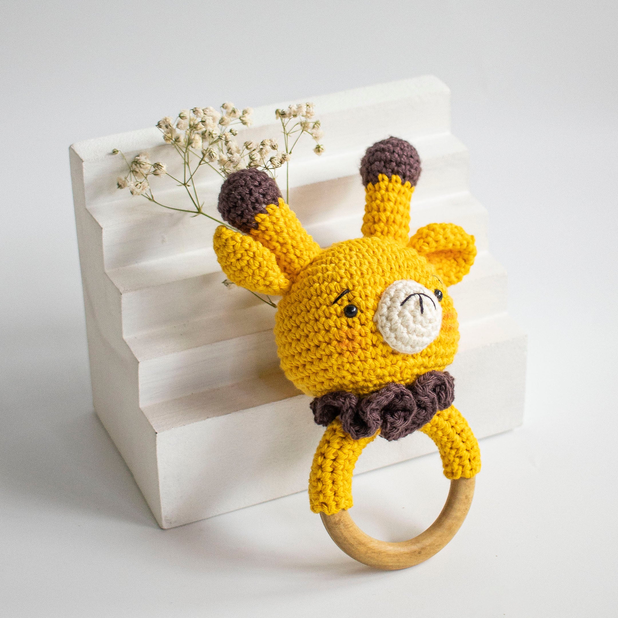 Giraffe - Handmade Crochet Rattle