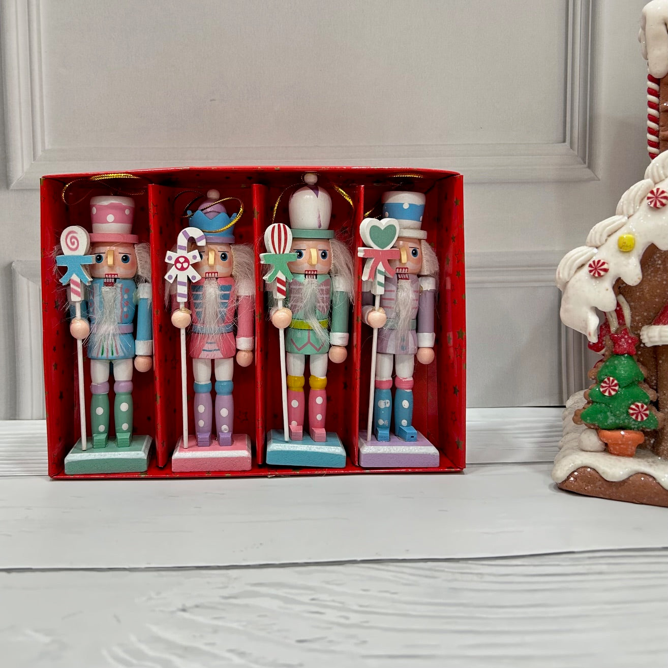 Blushy Nutcracker Ornaments - Set of 4