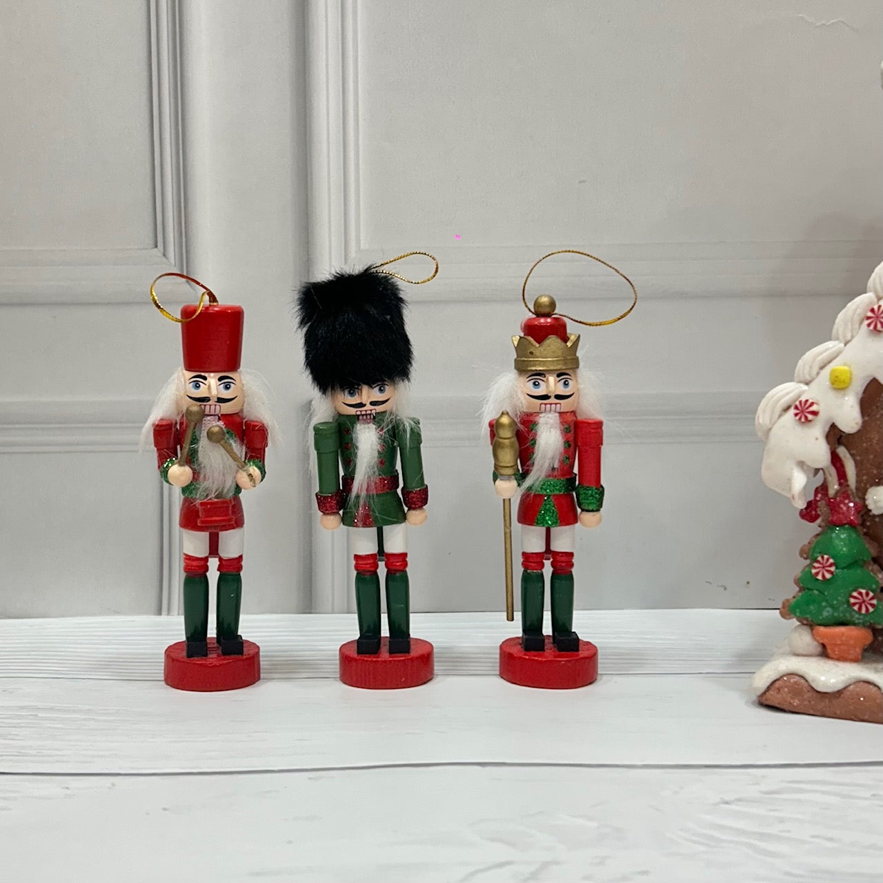 Glitter Nutcracker Ornaments - Set of 3