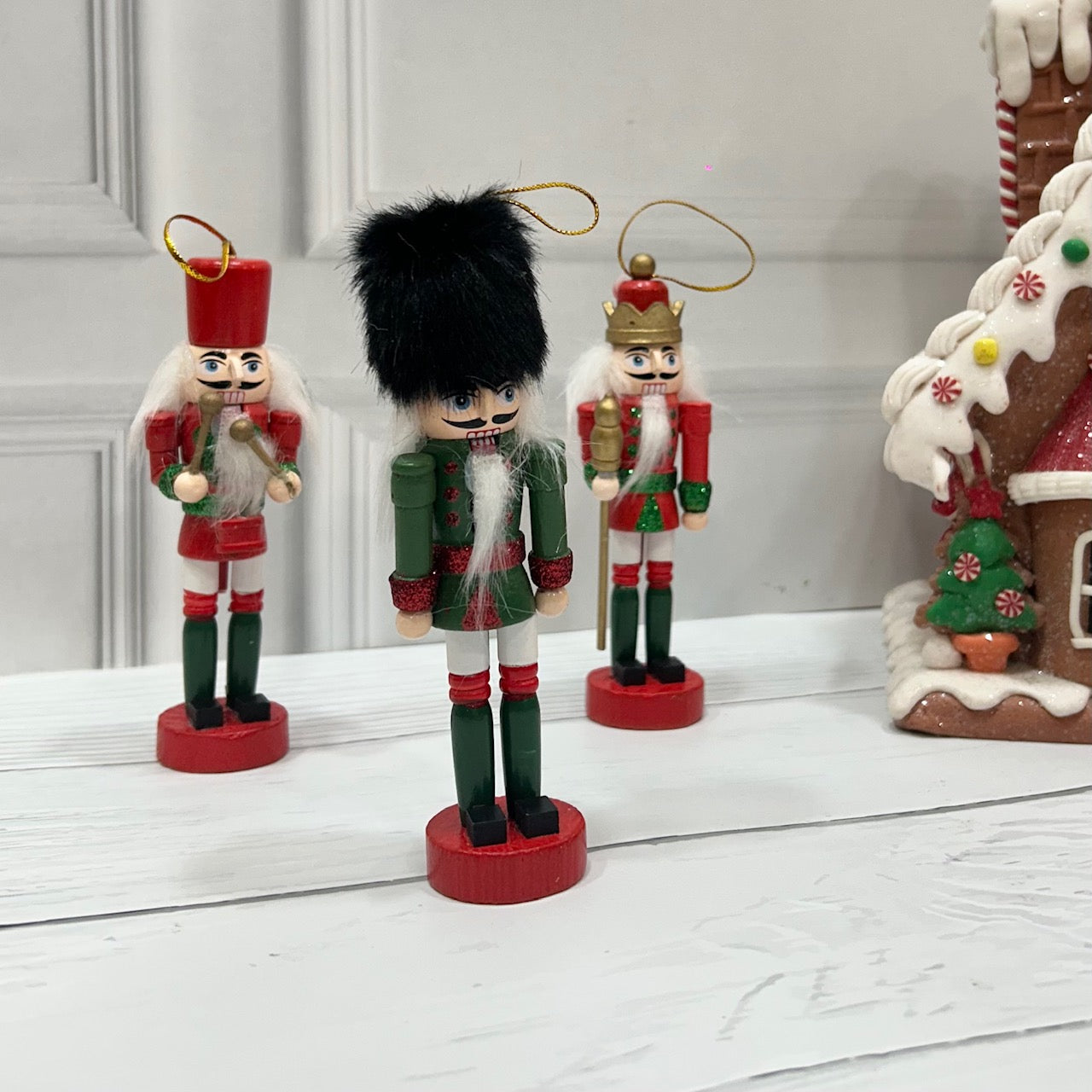 Glitter Nutcracker Ornaments - Set of 3