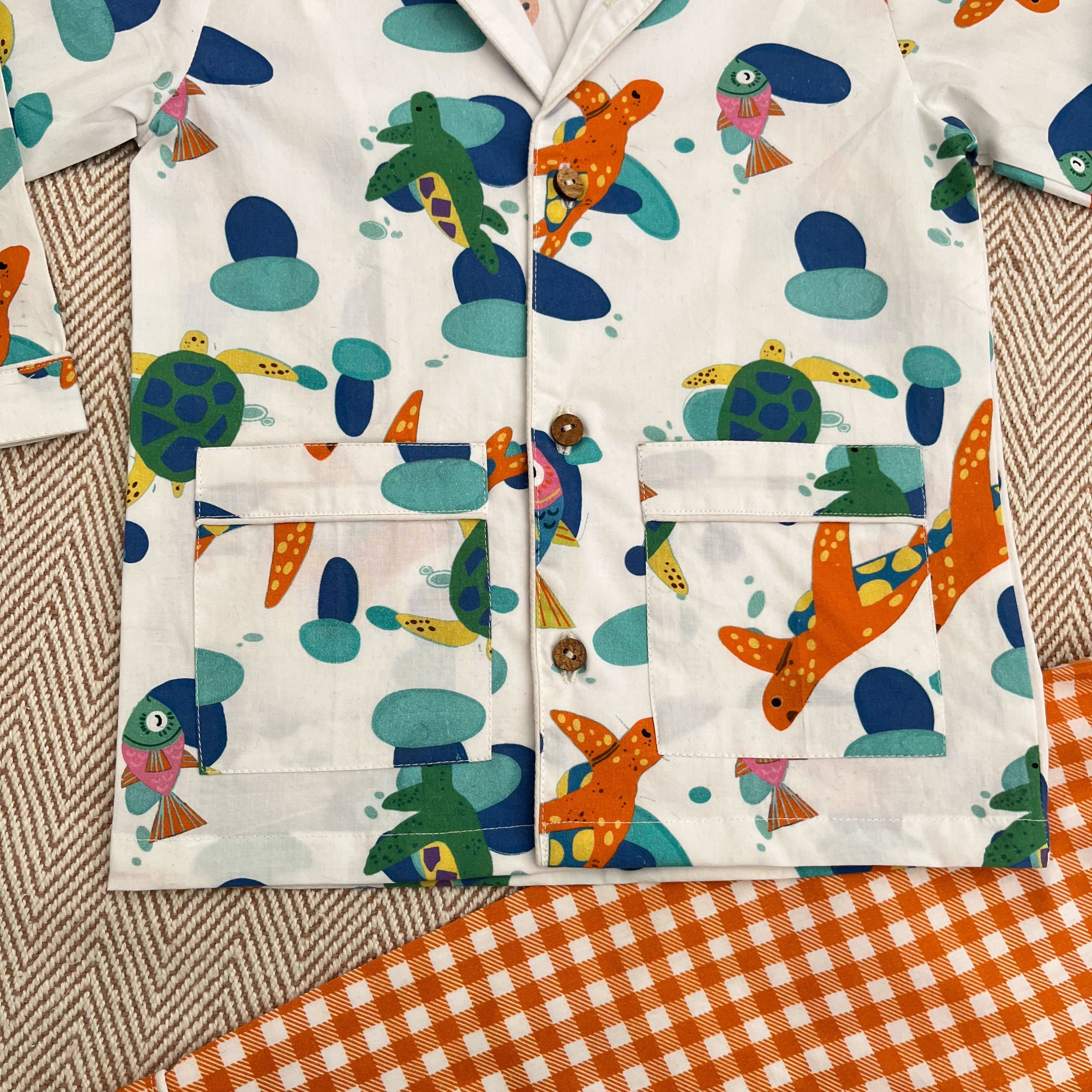 Organic Cotton Turtles Night Suit