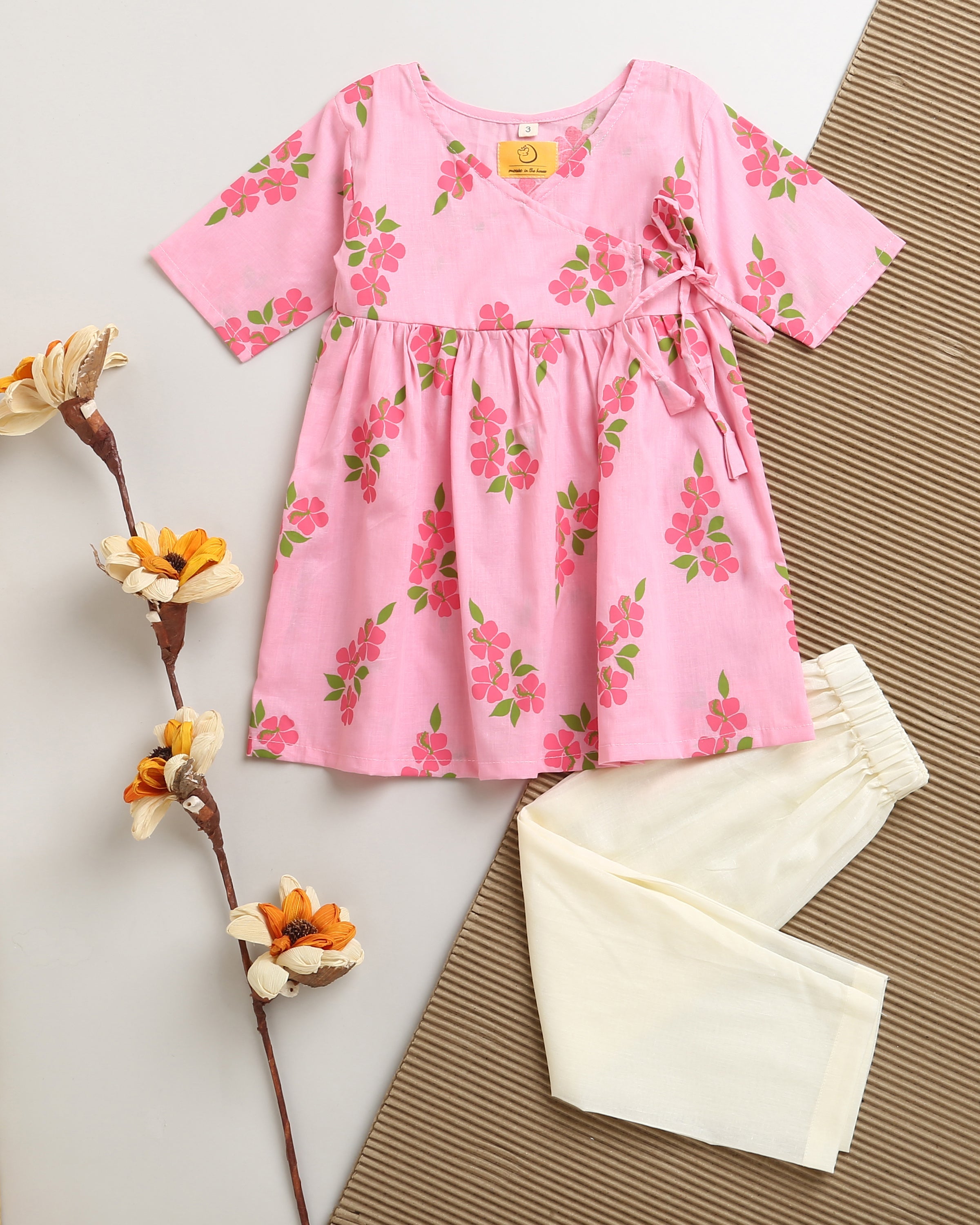 Lane of Happiness (Pink) - Girls Ethnic Wear