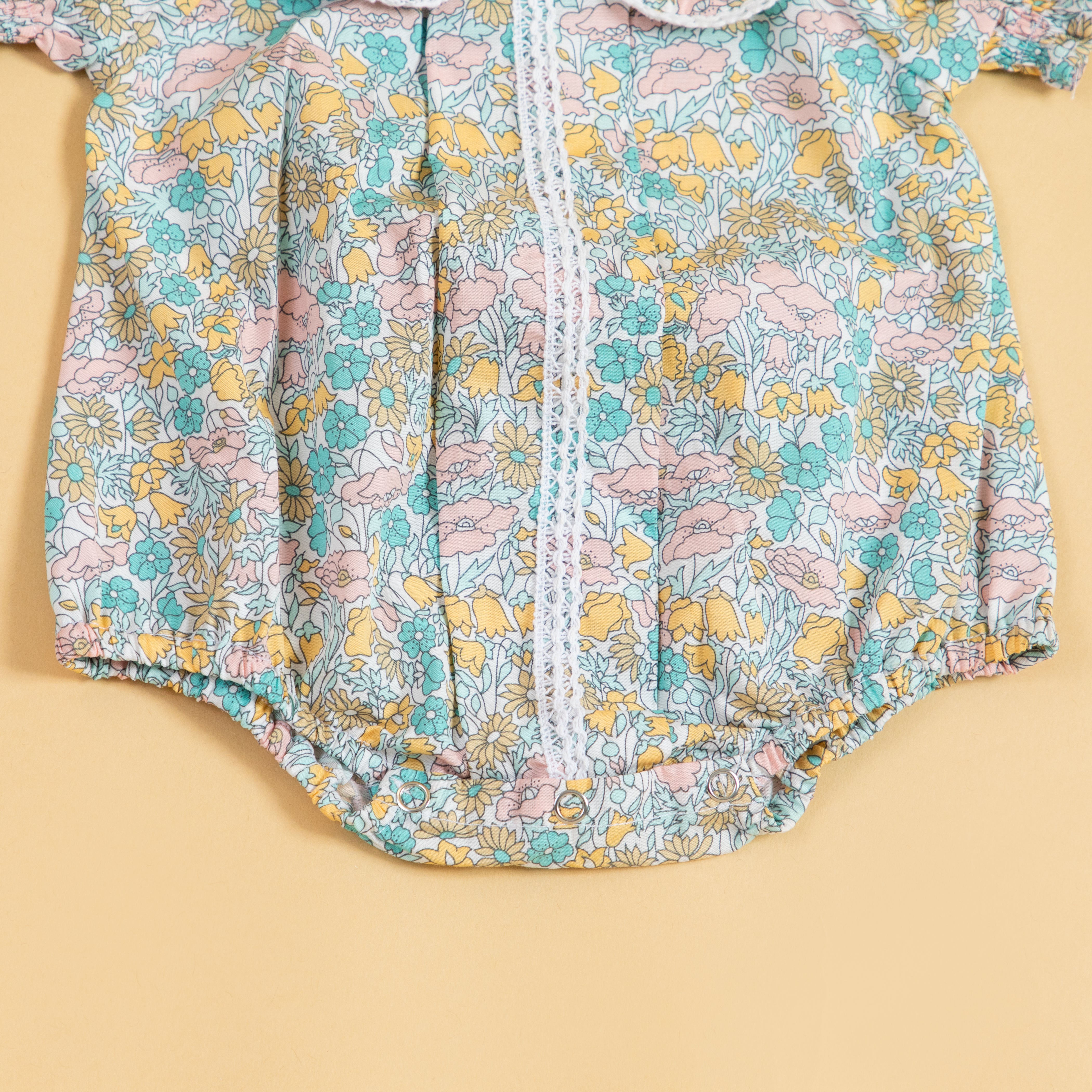 Petal Pops Romper Cyan