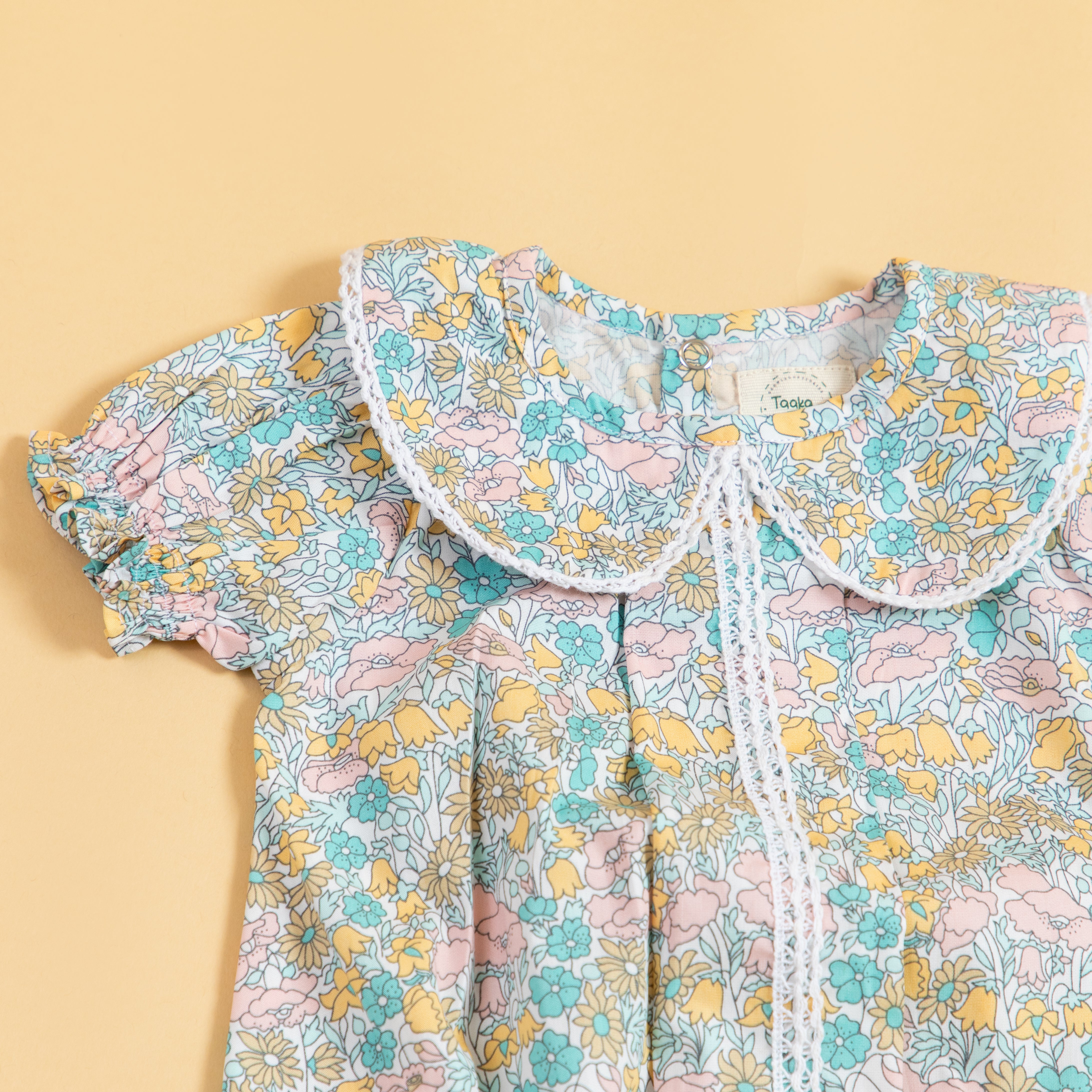 Petal Pops Romper Cyan