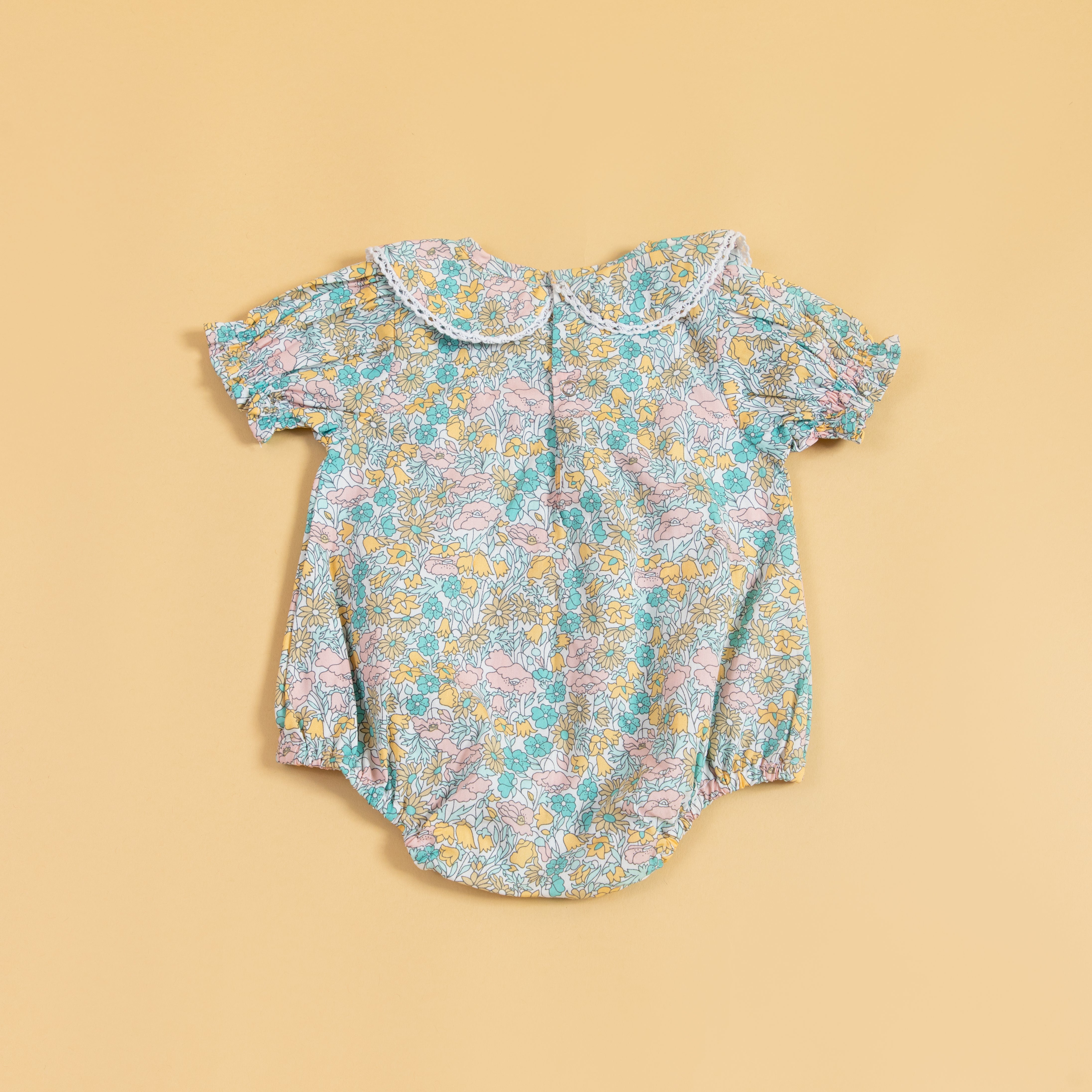 Petal Pops Romper Cyan